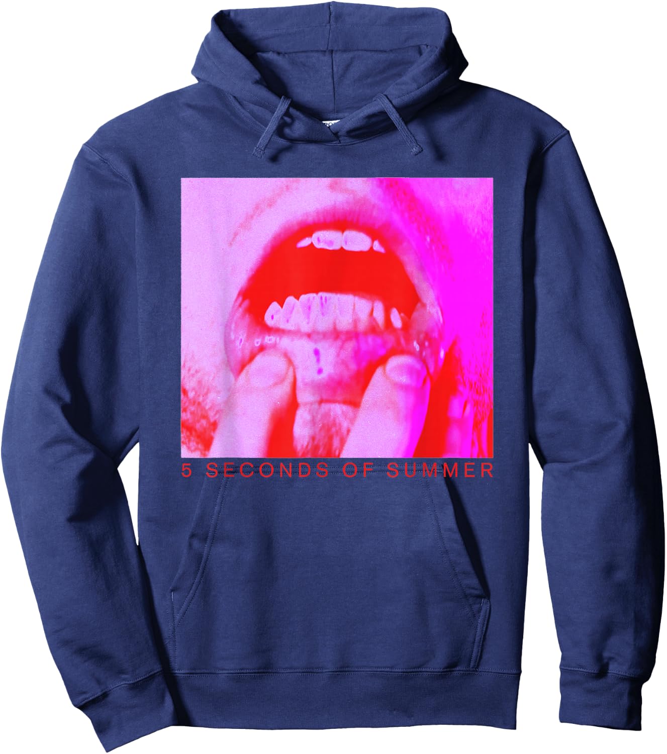 5 Seconds of Summer Lips Hoodie - Hoodie | Navy