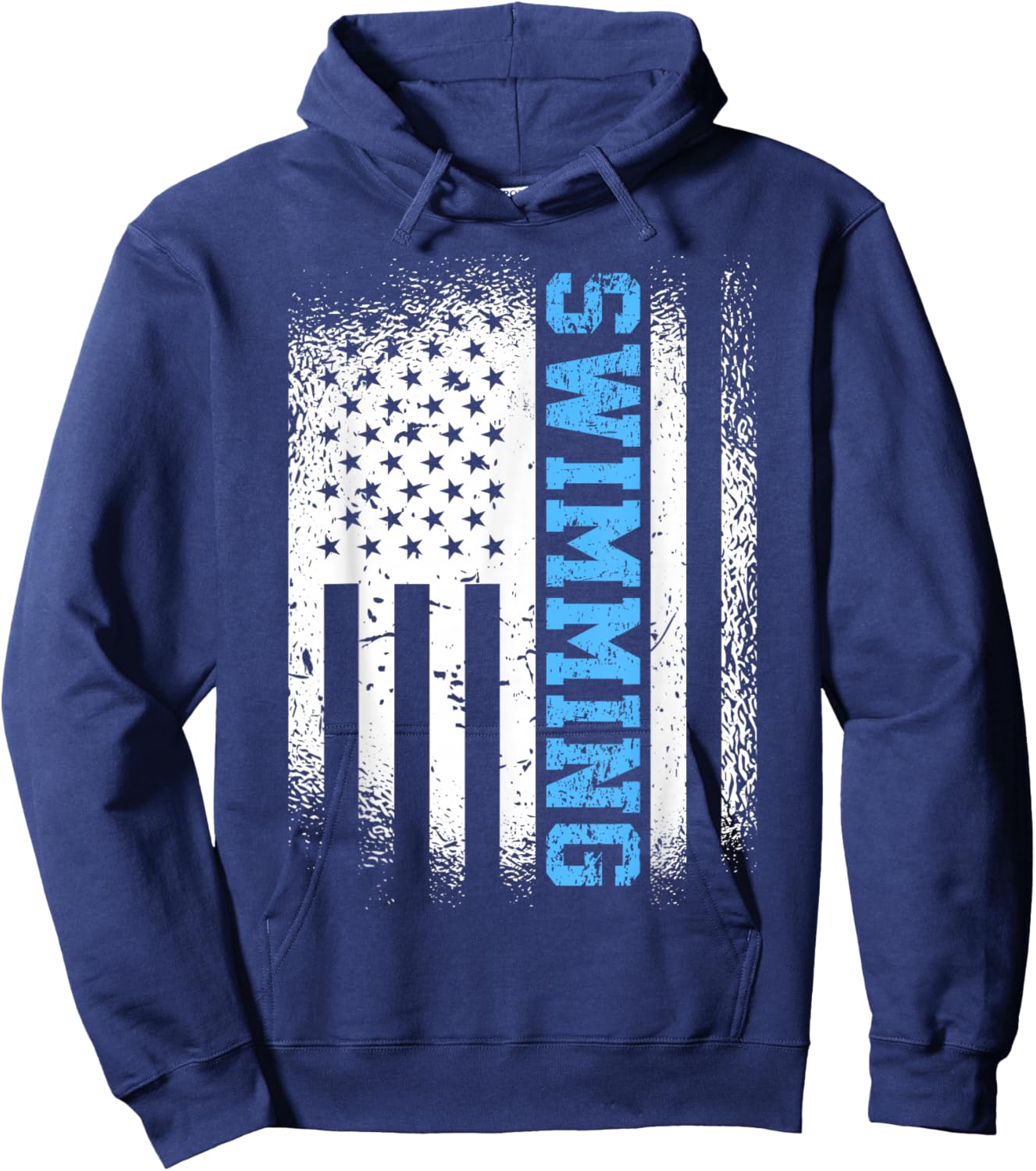 USA Flag Swimming Swim American Swimmer Hoodie - Hoodie | Navy