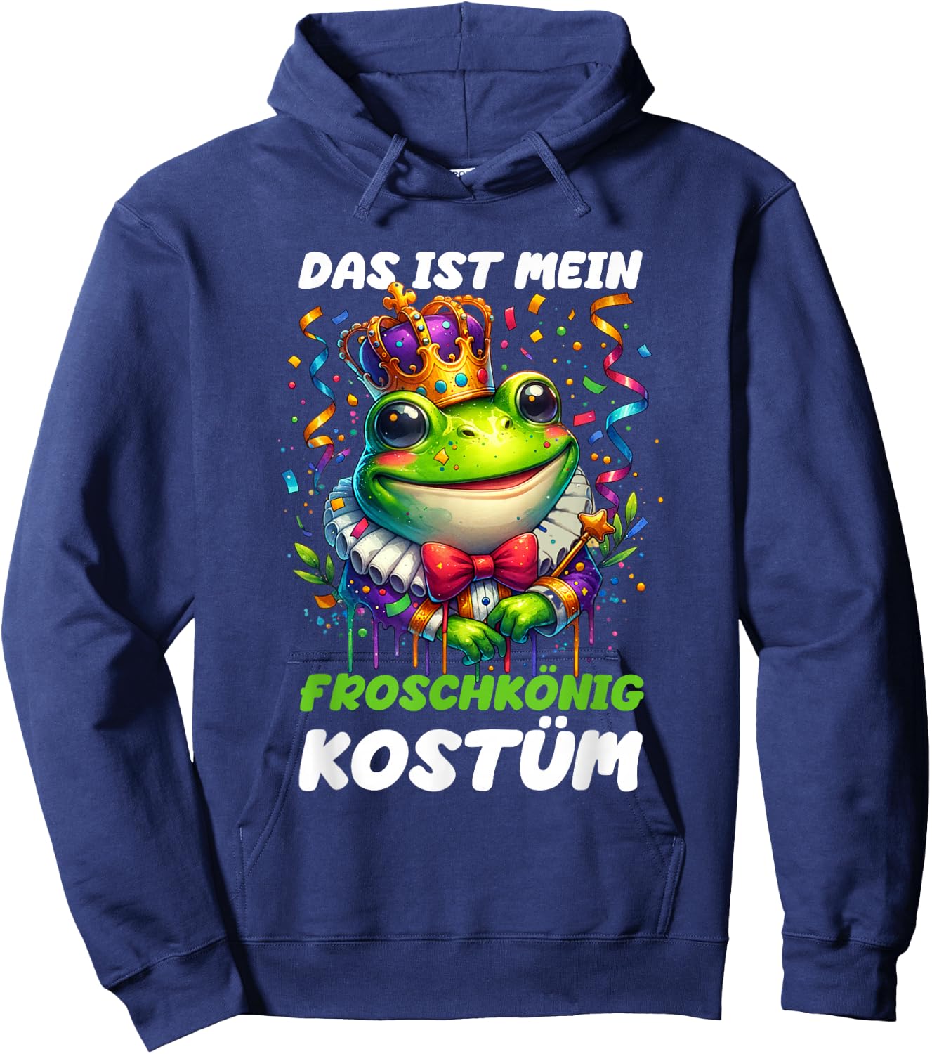 with German Text "Das Ist Mein Froschkönig", black Hoodie - Hoodie | Navy