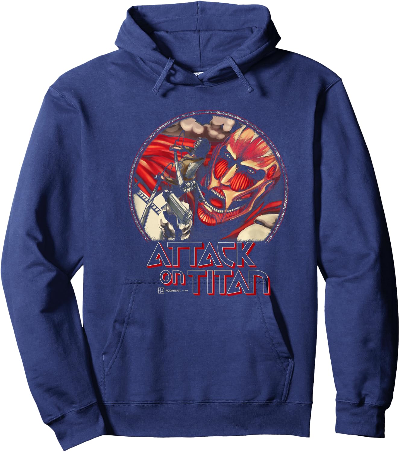 Attack on Titan Eren Yeager Vs Colossal Titan Comic Cover , Black, S Hoodie - Hoodie | Navy
