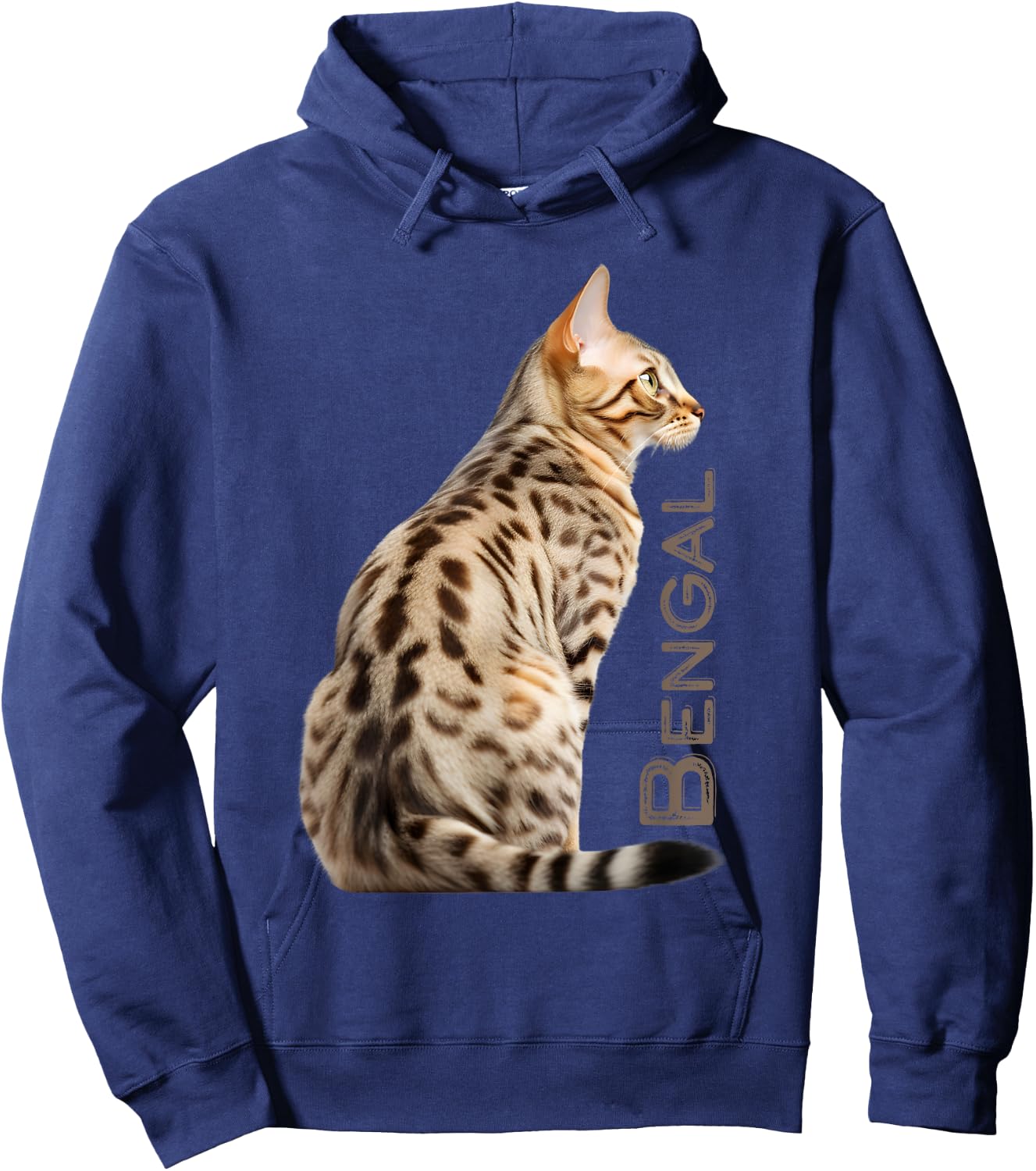 Bengal Breed Cat Dad Leopard Print Spotted Kitty Men Women Hoodie - Hoodie | Navy