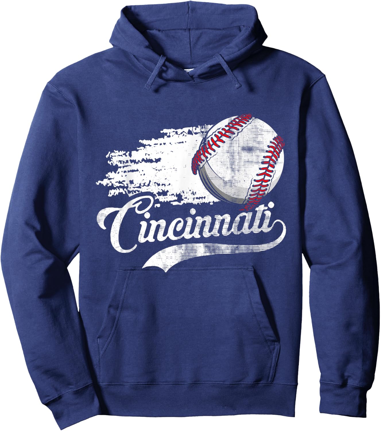 Vintage Cincinnati Funny Baseball Lovers Men Women Hoodie - Hoodie | Navy