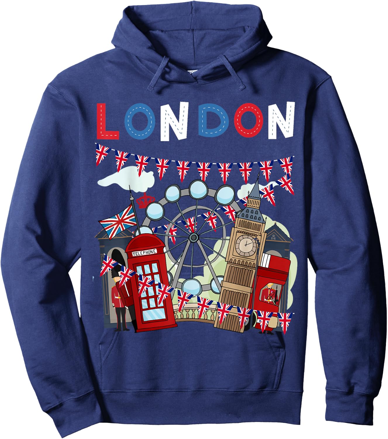 London Souvenirs Idea For Kids & British Memorabilia London Hoodie - Hoodie | Navy