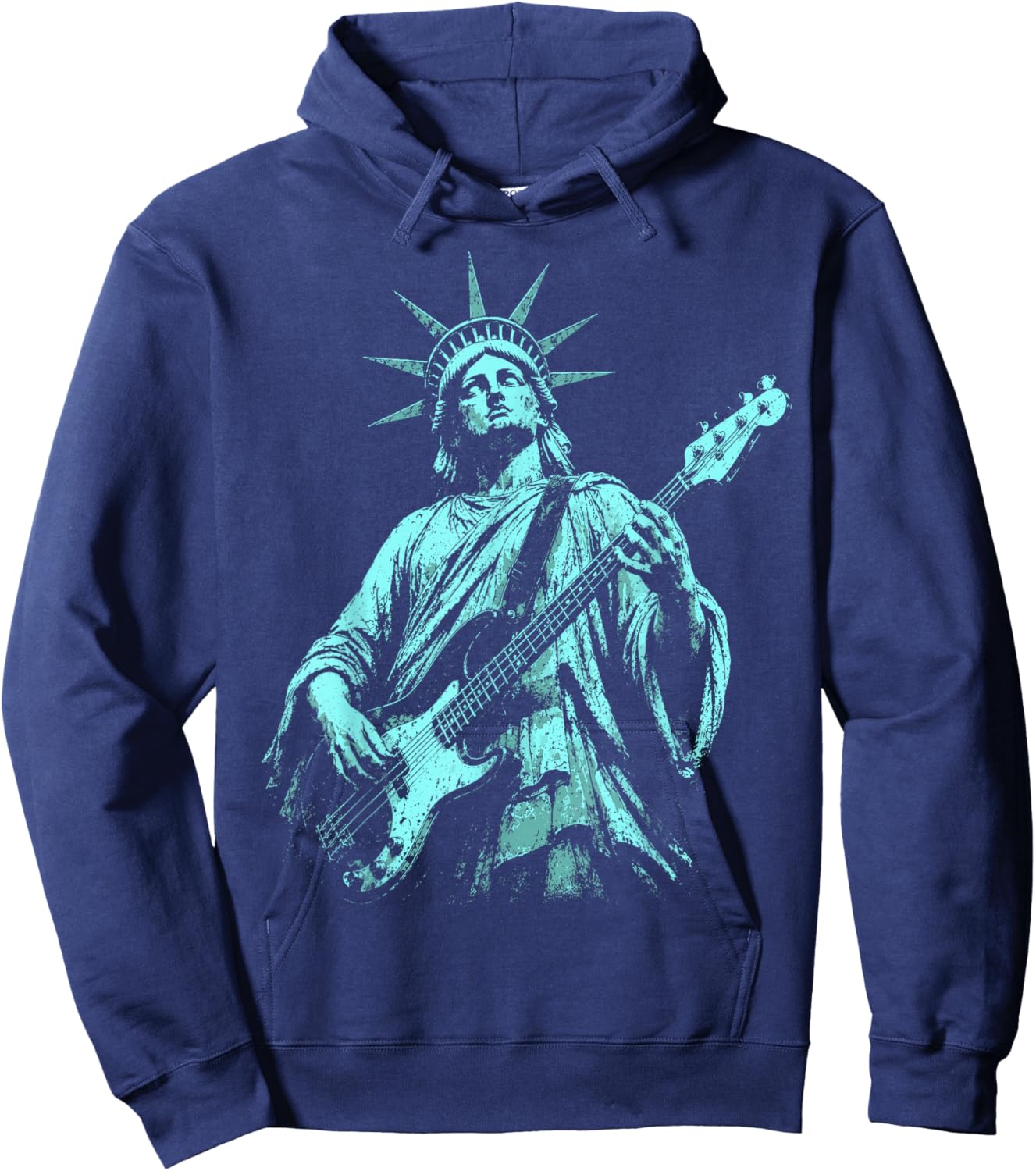 4th of July Statue of Liberty Bass 1776 2026 Hoodie - Hoodie | Navy