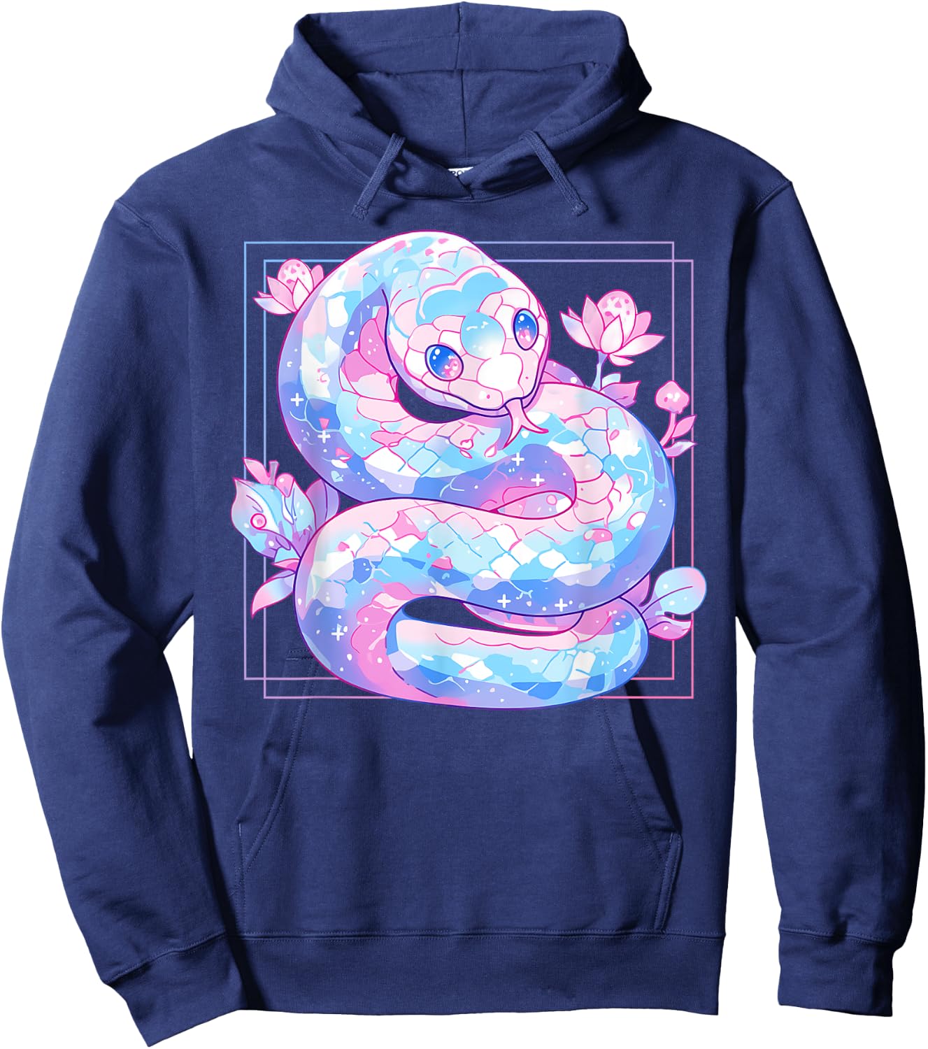 Kawaii Pastel Goth Snake Cute Scary Aesthetic Harajuku Hoodie - Hoodie | Navy