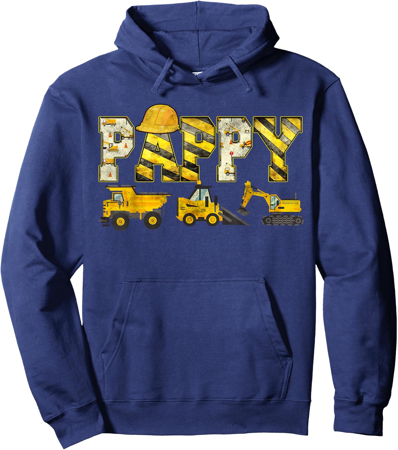 Pappy Construction Excavator Kids Matching Family Party Hoodie - Hoodie | Navy