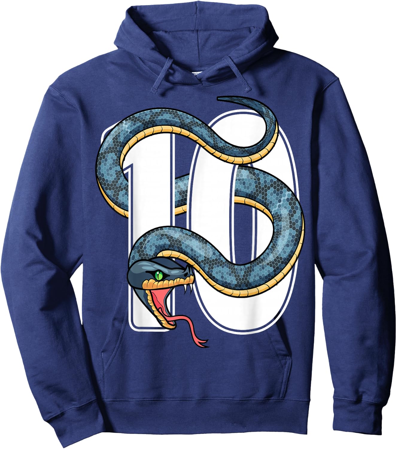 10th Birthday Snake Lover Ten 10 Year Old Birthday Boy Girl Hoodie - Hoodie | Navy