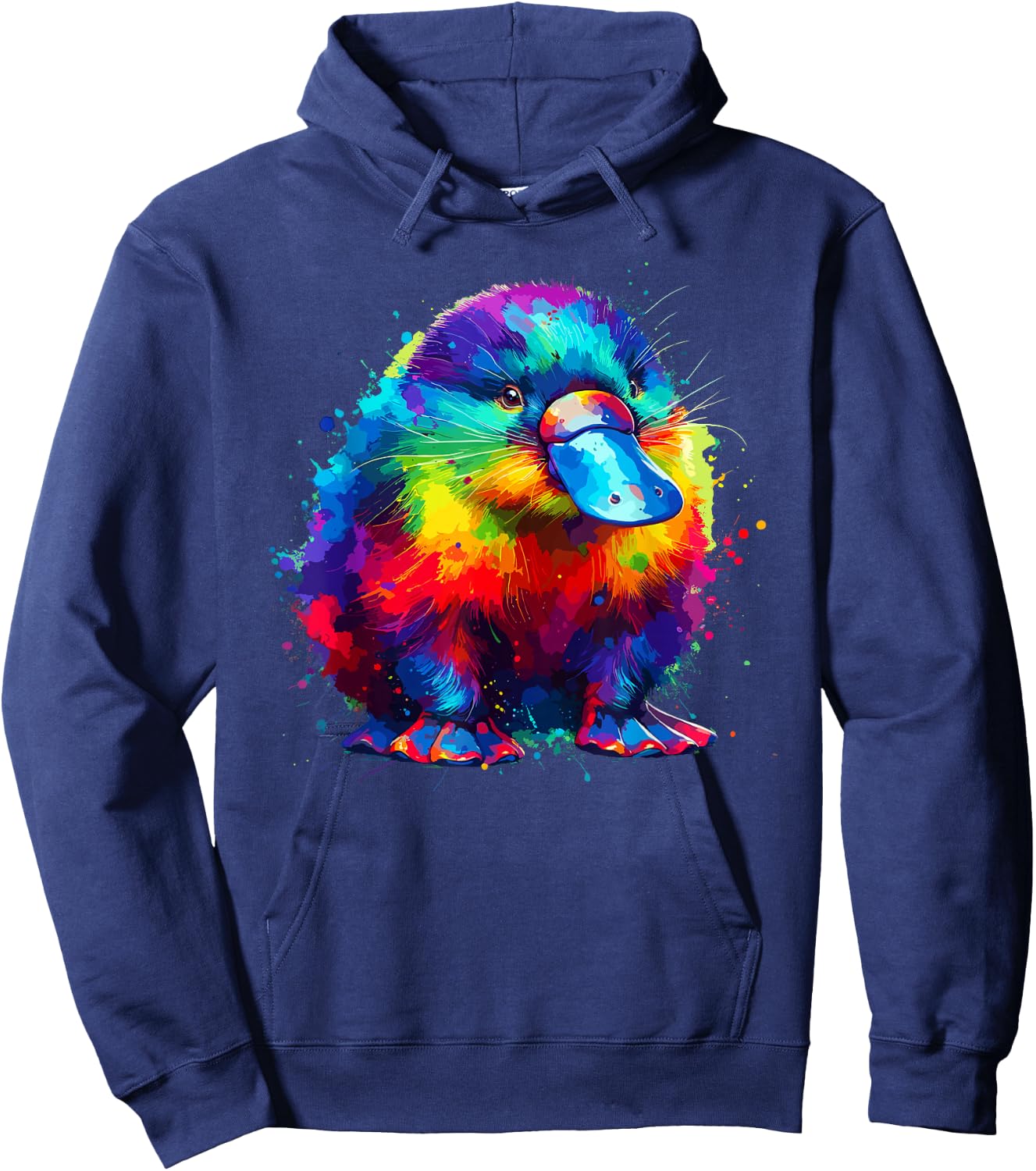 Colorful Splash Art Platypus Platypuses Duckbill Hoodie - Hoodie | Navy