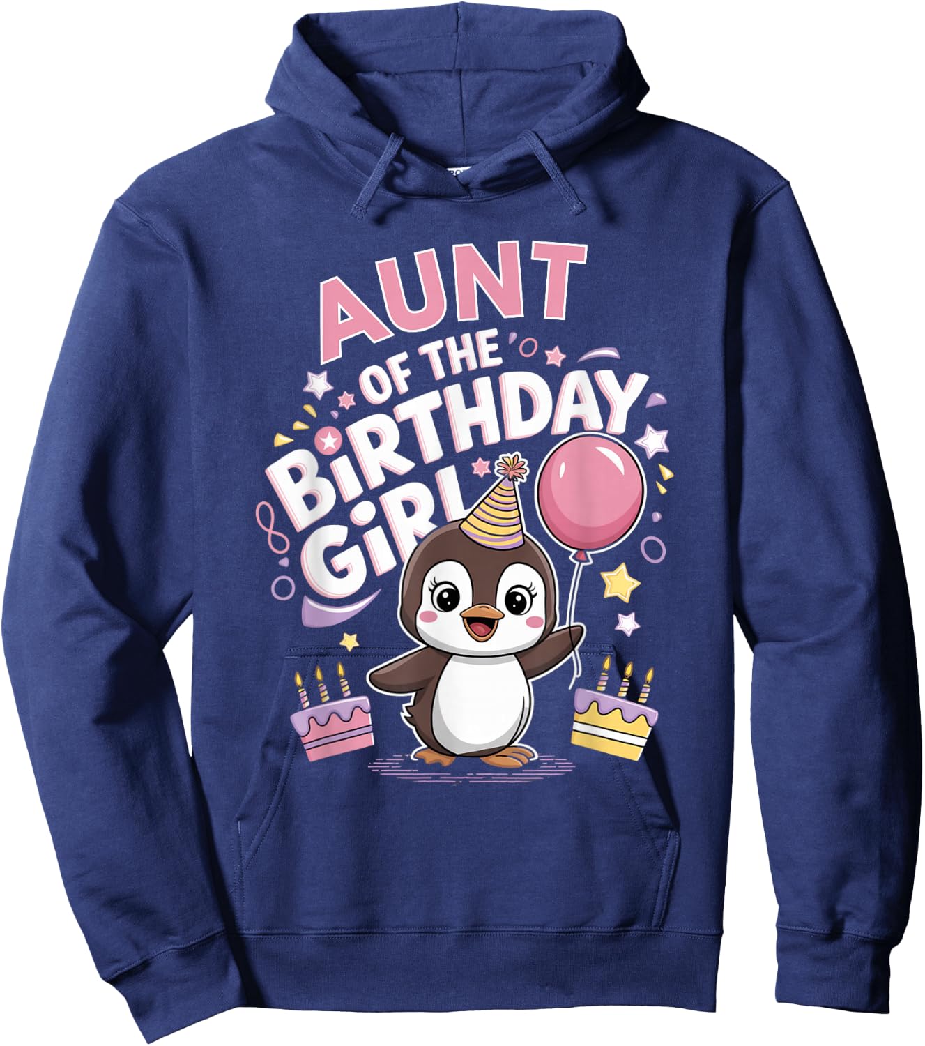 Aunt of the Birthday Girl Pesto Baby Penguin Party Hoodie - Hoodie | Navy