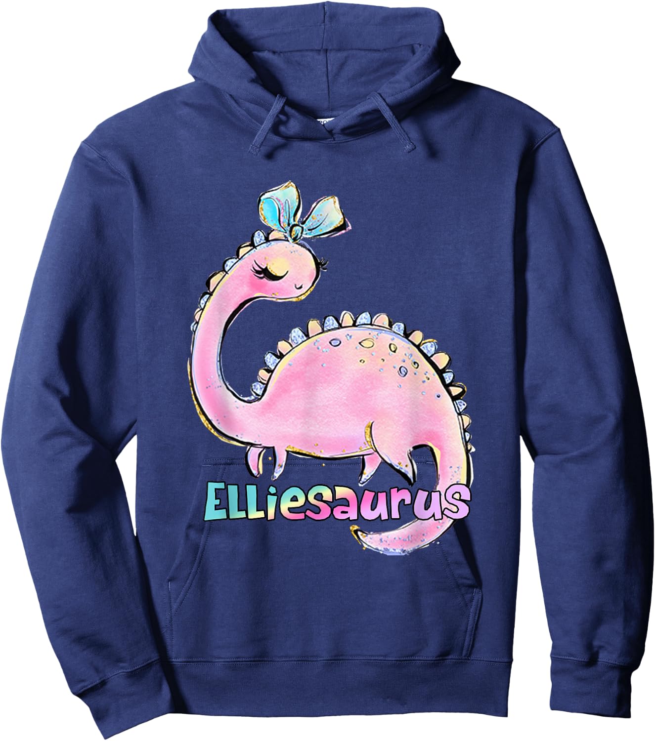 Ellie Name Shirt Girl Dinosaur Birthday Eleanor Elliesaurus Hoodie - Hoodie | Navy