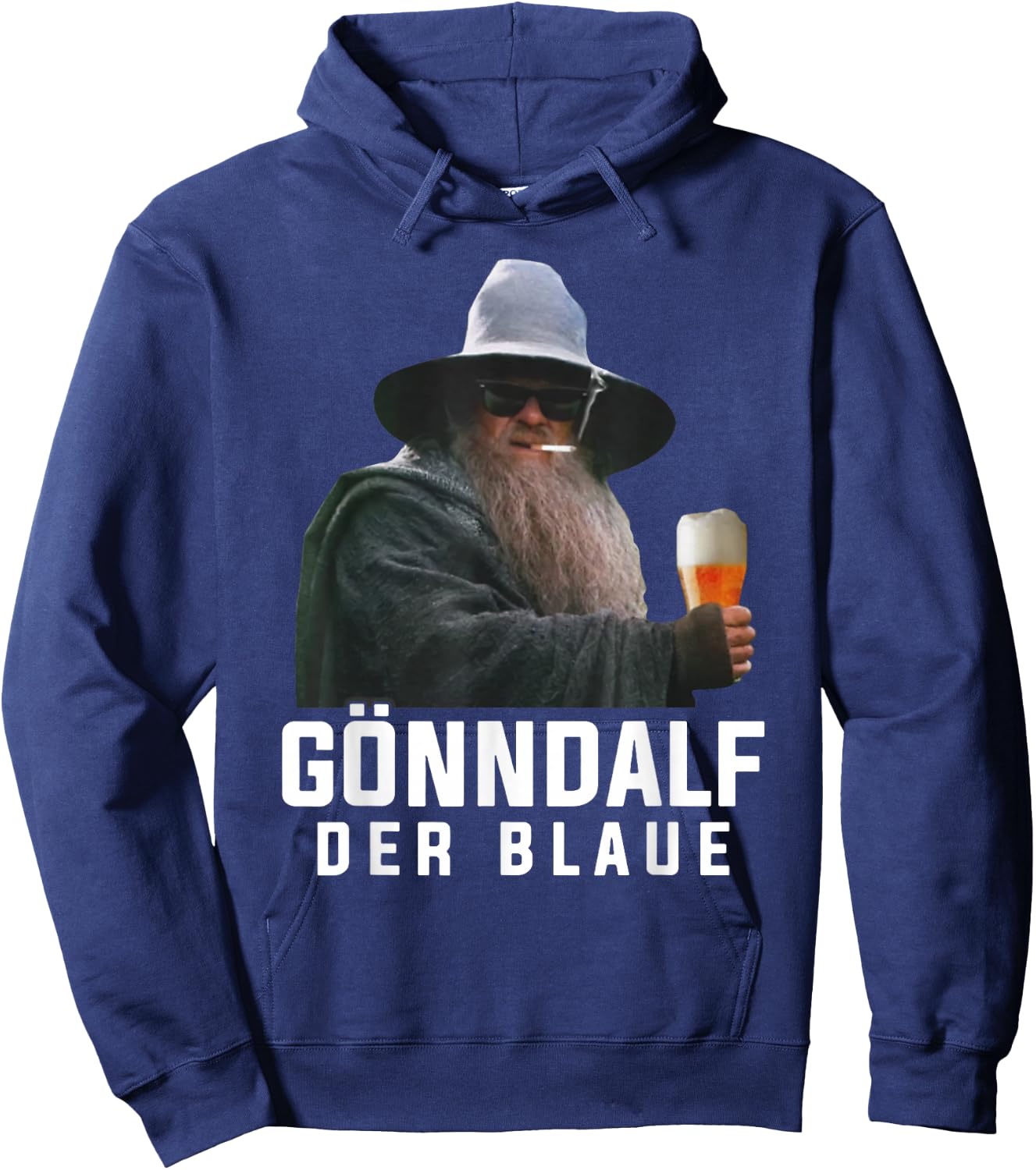Gönndalf der Blaue Biertrinker Saufen Bier Hoodie - Hoodie | Navy
