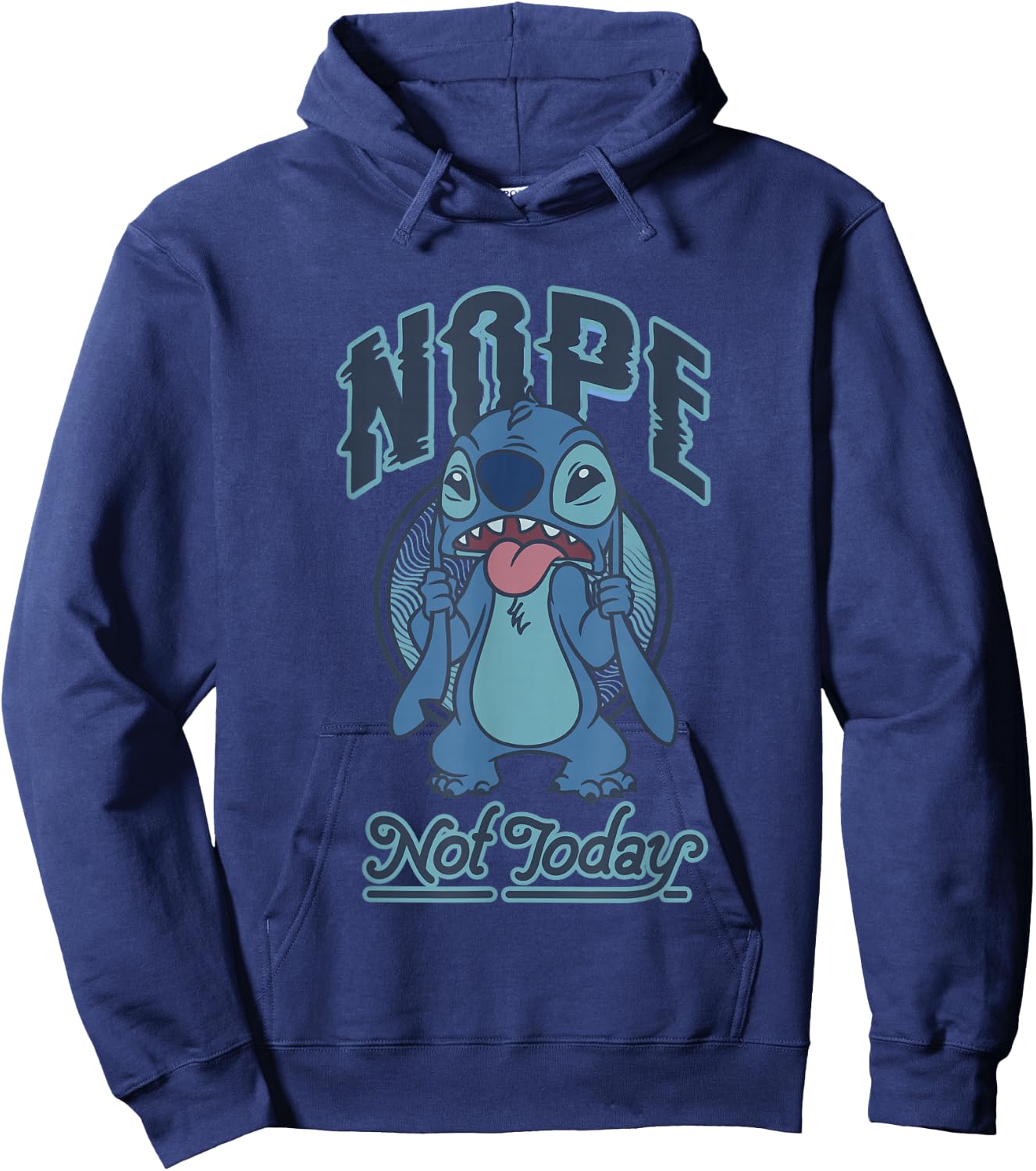 Disney Lilo & Stitch Nope Not Today Grumpy Stitch Hoodie - Hoodie | Navy