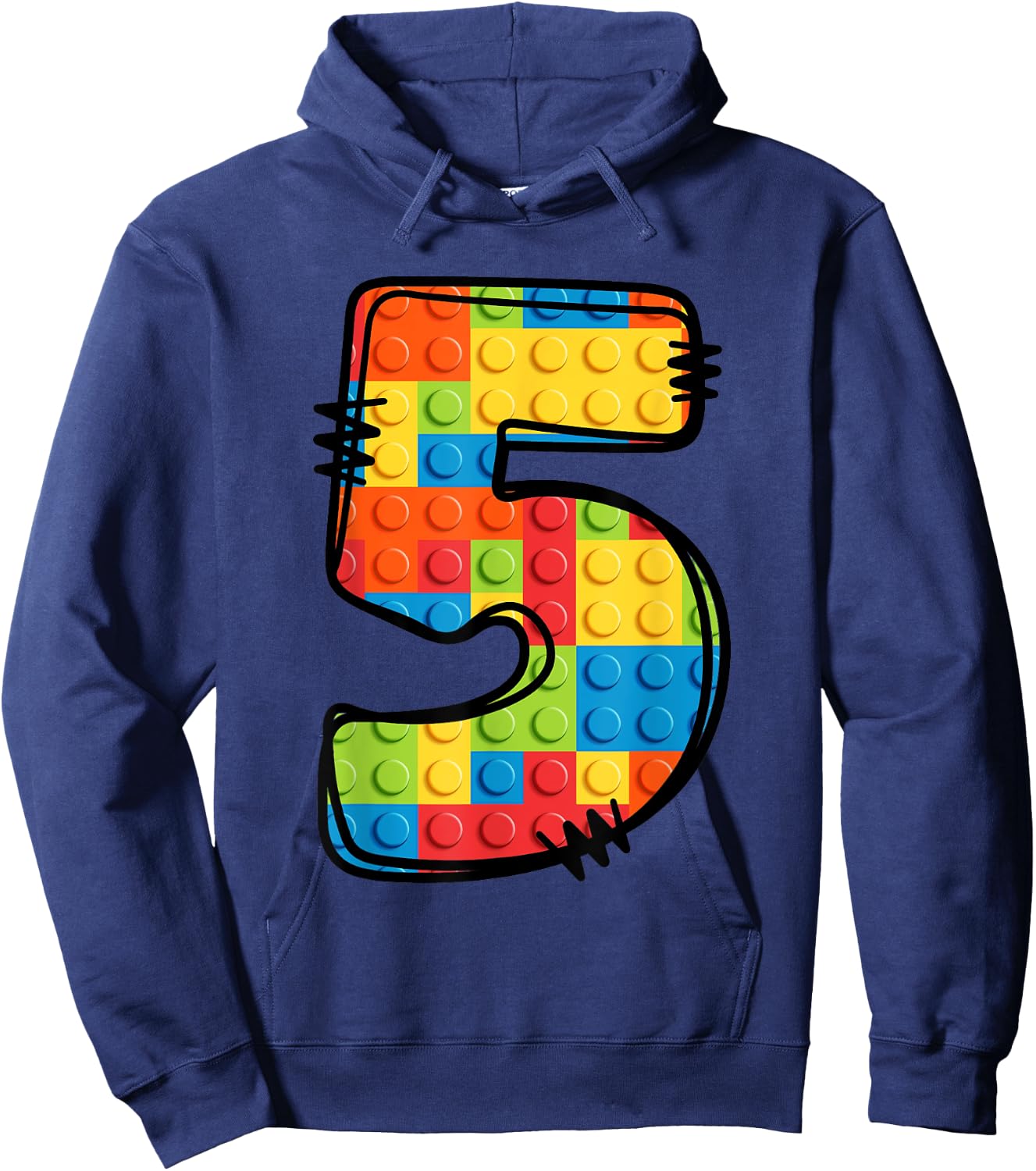 5 Year Old Blocks Building Master Builder 5th Birthday Hoodie - Hoodie | Navy