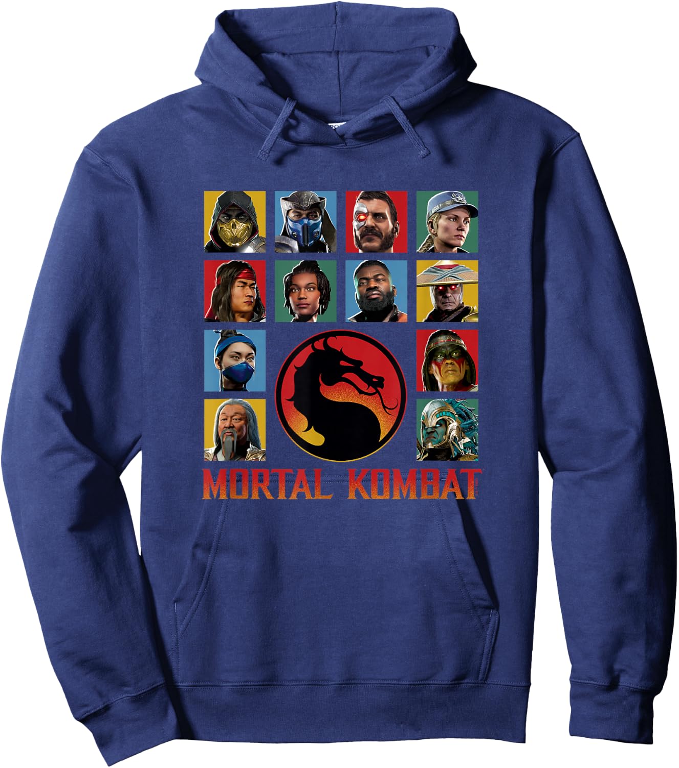 Mortal Kombat Klassic Main Fighters Characters Group Shot Hoodie - Hoodie | Navy