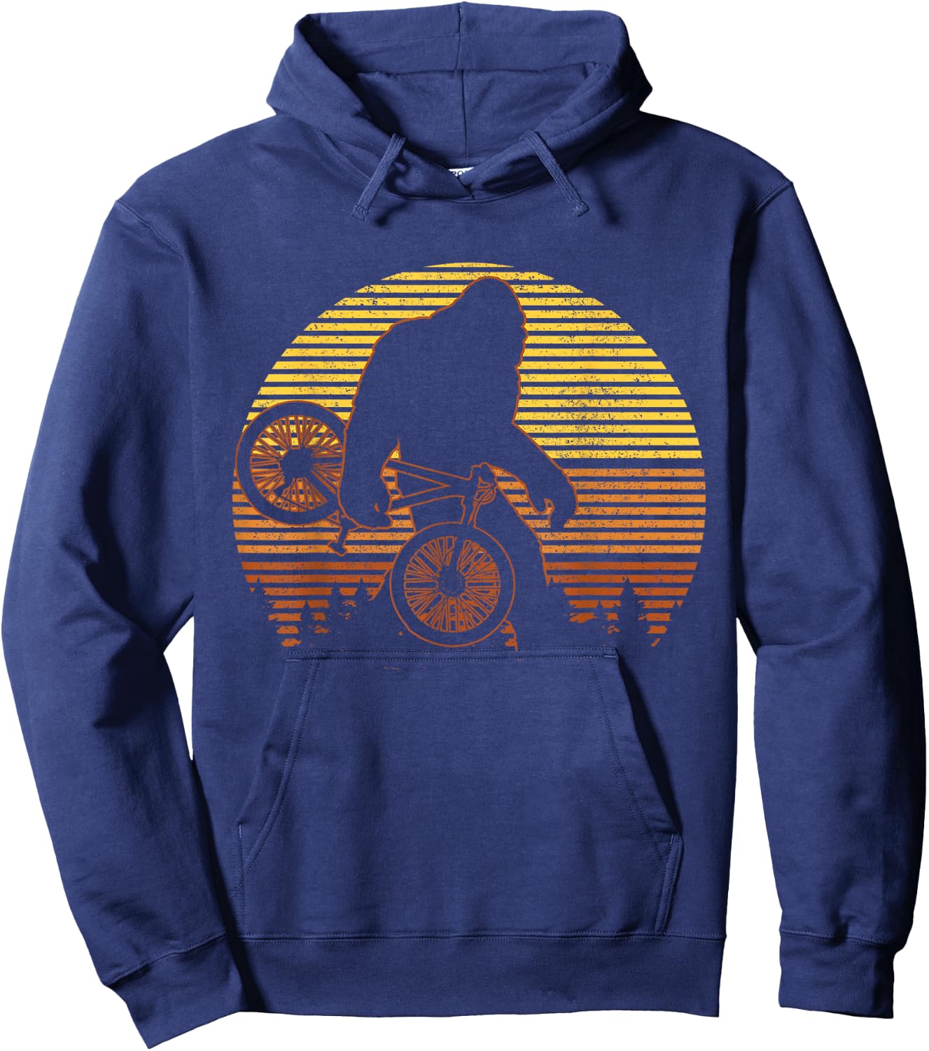 Mountain Bike Bigfoot MTB Downhill Mountain Biker Vintage Hoodie - Hoodie | Navy