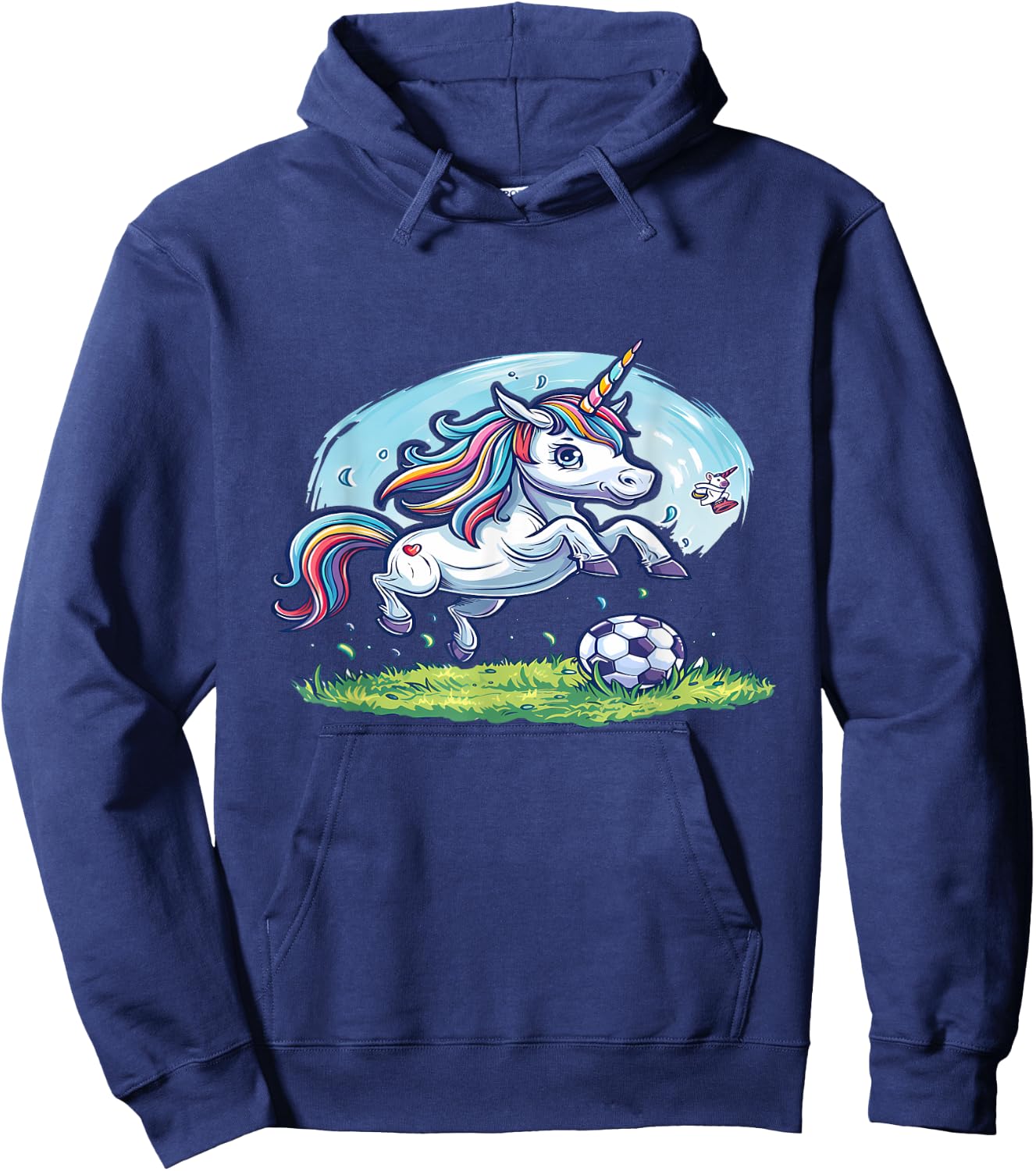 Les animaux jouent au foot- La licorne joue au football Hoodie - Hoodie | Navy