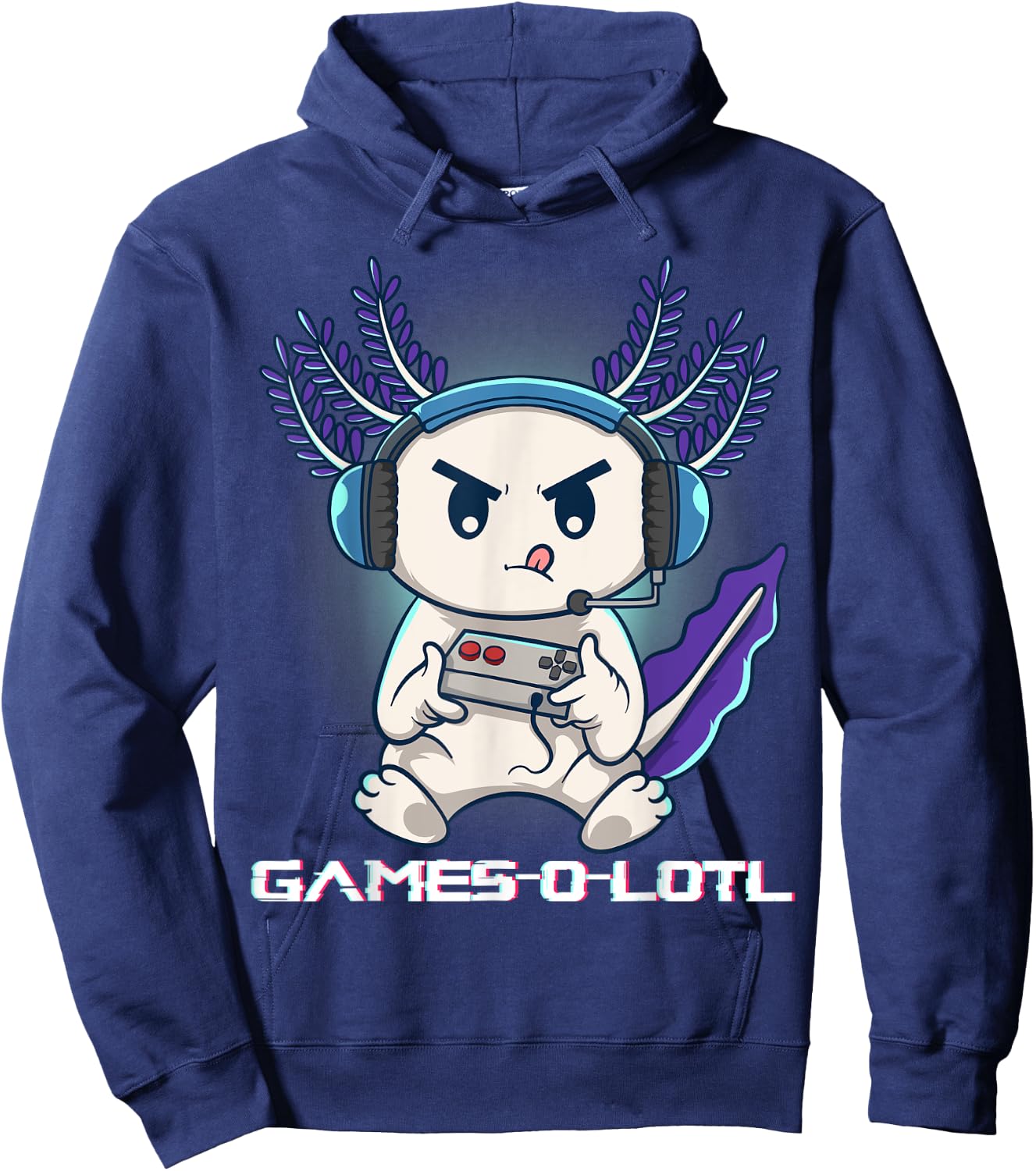 Axolotl Playing Console Video Games Gamesolotl Gaming Hoodie - Hoodie | Navy