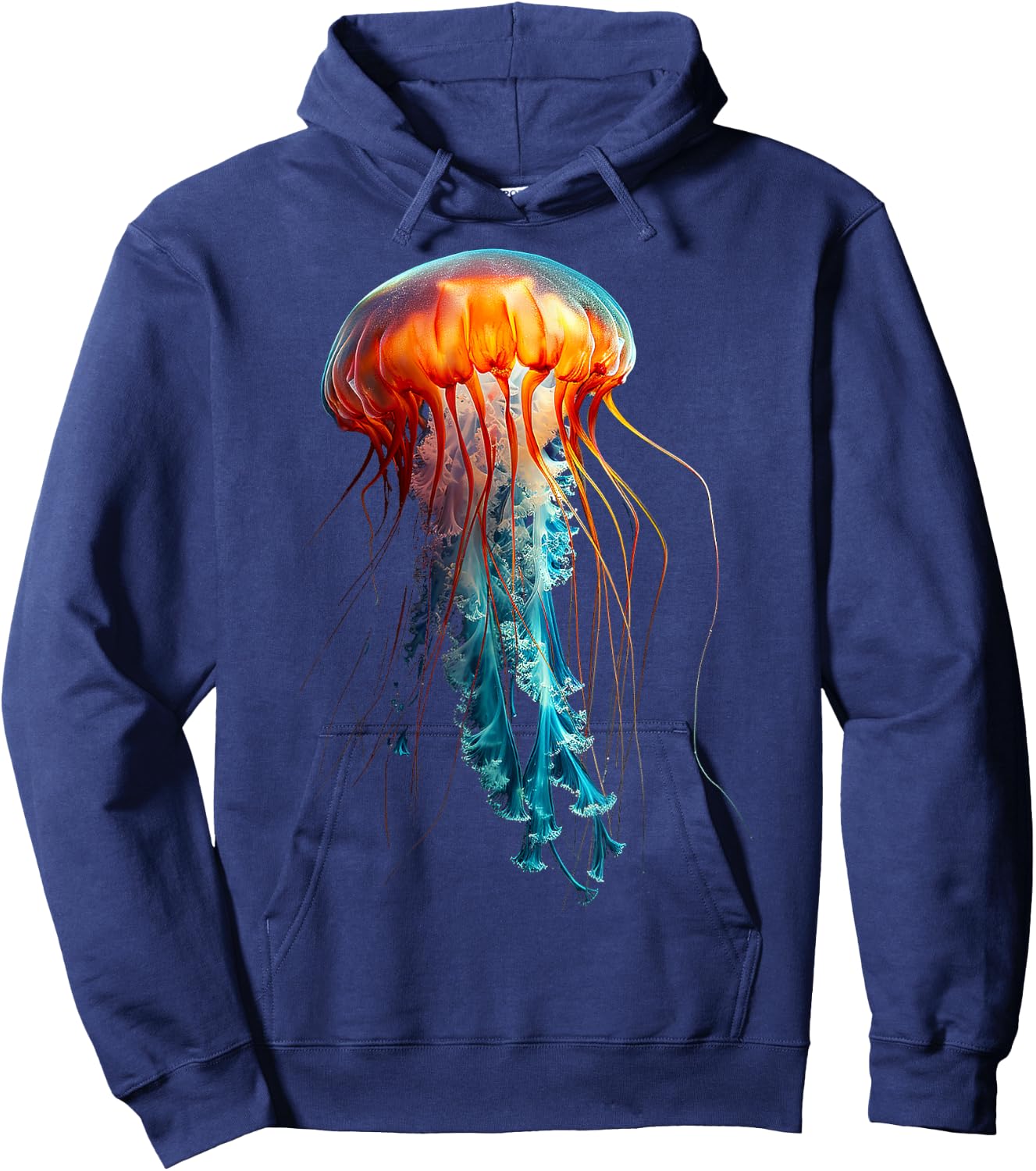Jellyfish Colorful Abstract Animal Art Graphic Jellyfish Hoodie - Hoodie | Navy