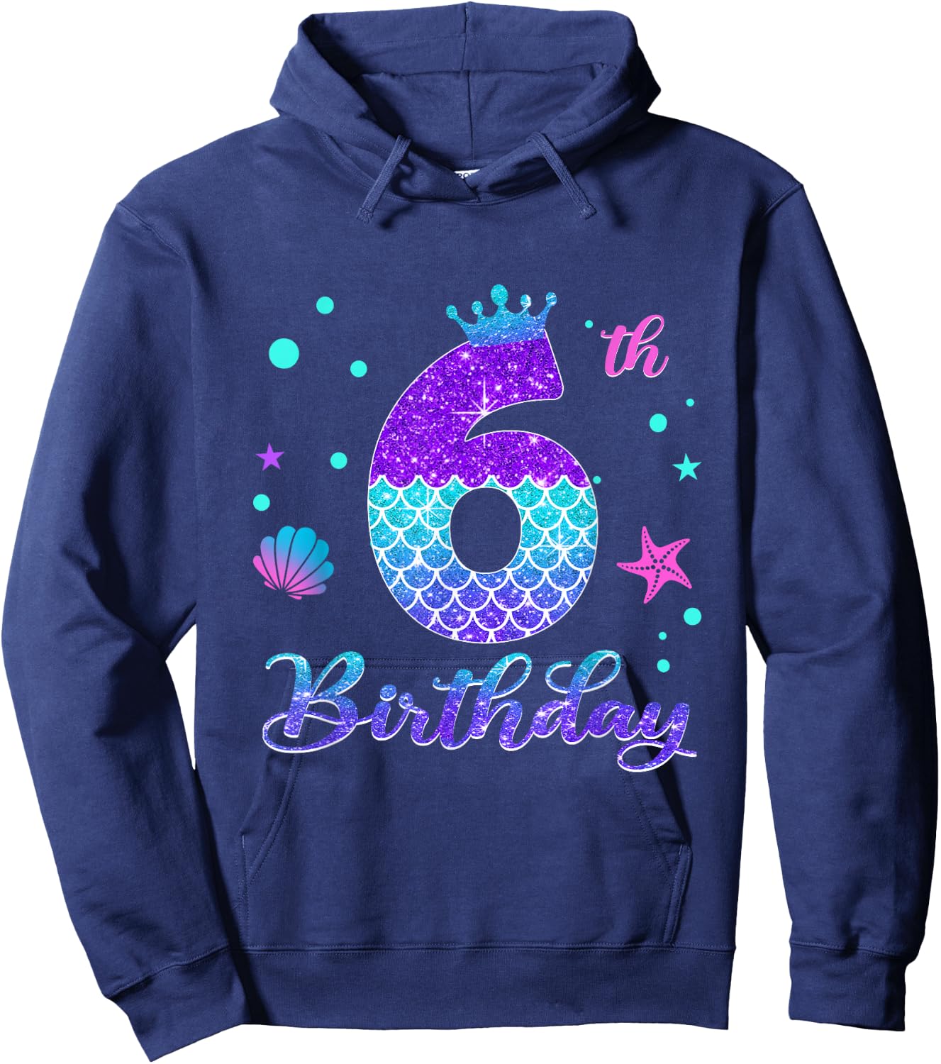6th Birthday Girl Mermaid For 6 Years Old Mermazing Hoodie - Hoodie | Navy