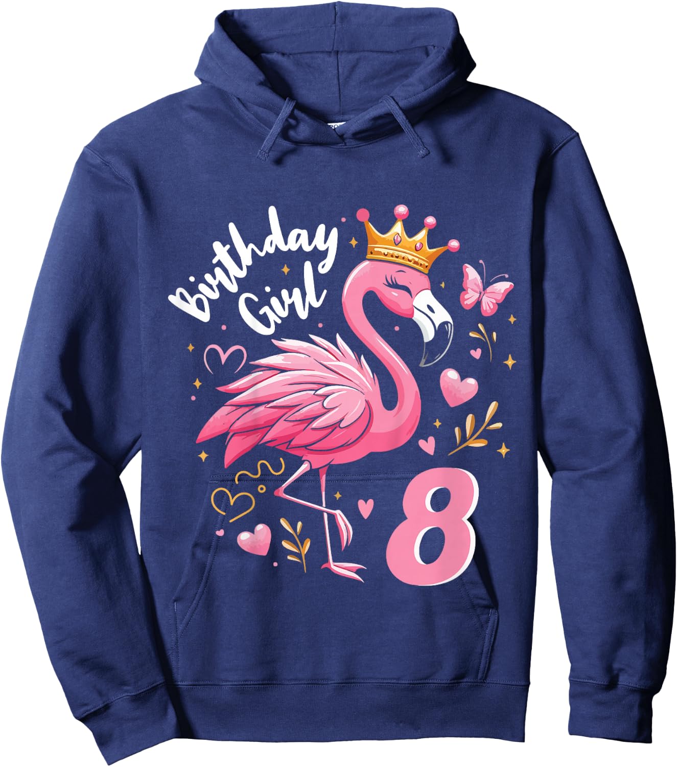 8. Geburtstag süßes Flamingo Mädchen 8 Jahre alt Niedlich Hoodie - Hoodie | Navy
