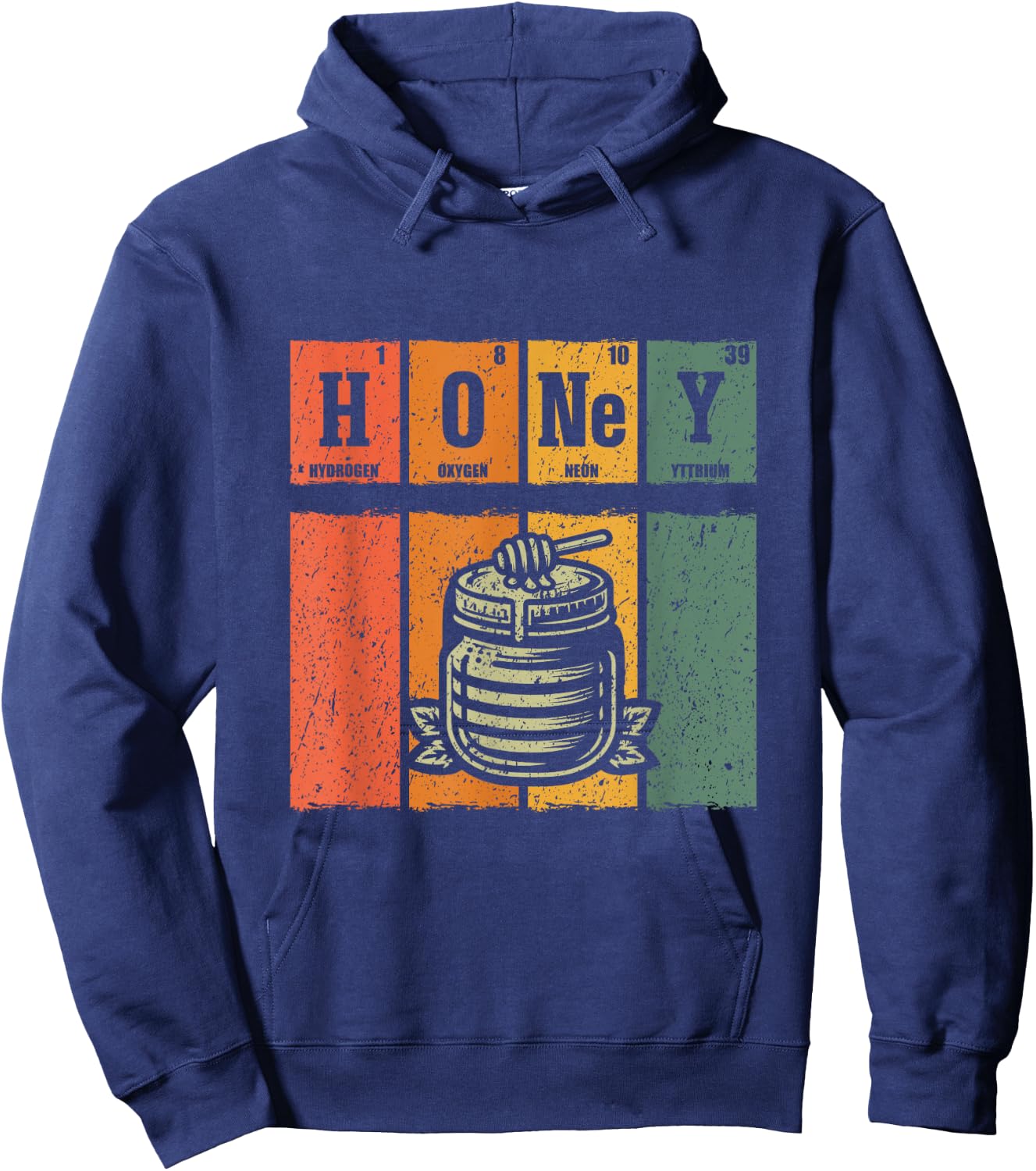Retro Bee Beekeeping Lover Periodic Elements Honey Hoodie - Hoodie | Navy