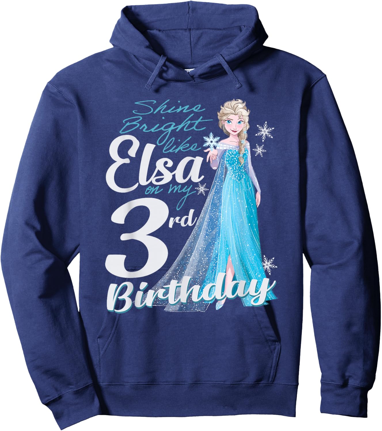 Disney Frozen Bright Like Elsa 3rd Birthday , black Hoodie - Hoodie | Navy