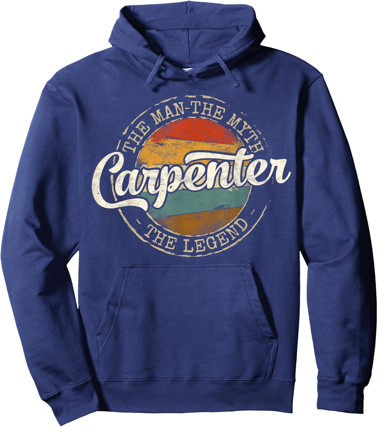 Carpenter The Man The Myth The Legend Vintage Stamp Builder Hoodie - Hoodie | Navy