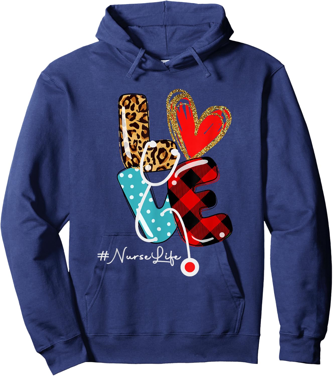 Nurse Shirt NurseLife RN LPN Healthcare Heart Nurse life Hoodie - Hoodie | Navy