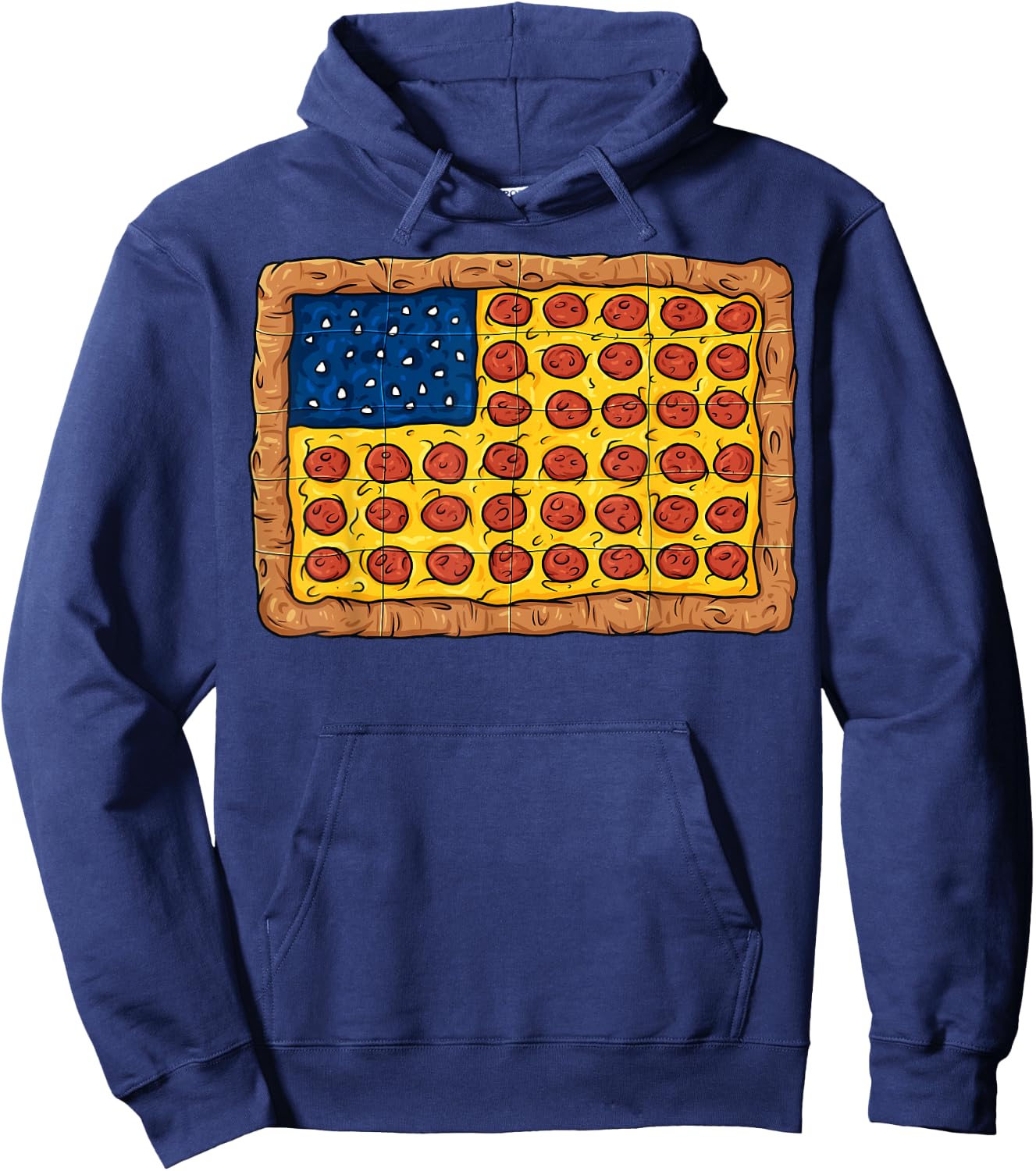 Pizza American Flag 4th Of July Funny Food Boys Girls Kids Hoodie - Hoodie | Navy