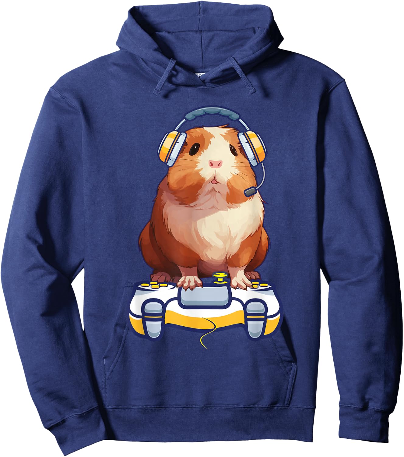 Funny guinea pig and Video Gamer Lover fluffy cavy Gamers Hoodie - Hoodie | Navy