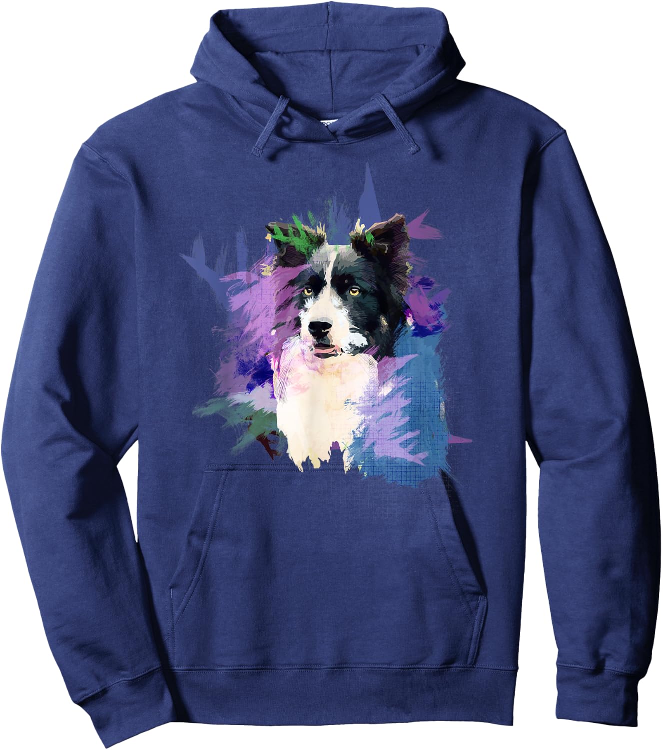 Border Collie Splash Art Dog Owner Gift Shirt Hoodie - Hoodie | Navy