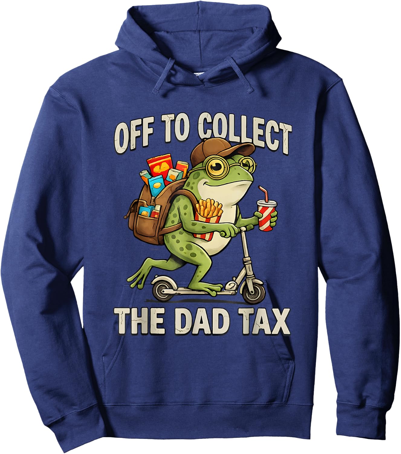 Off to Collect The Dad Tax Funny Frog Dad Tax Father's Day Hoodie - Hoodie | Navy
