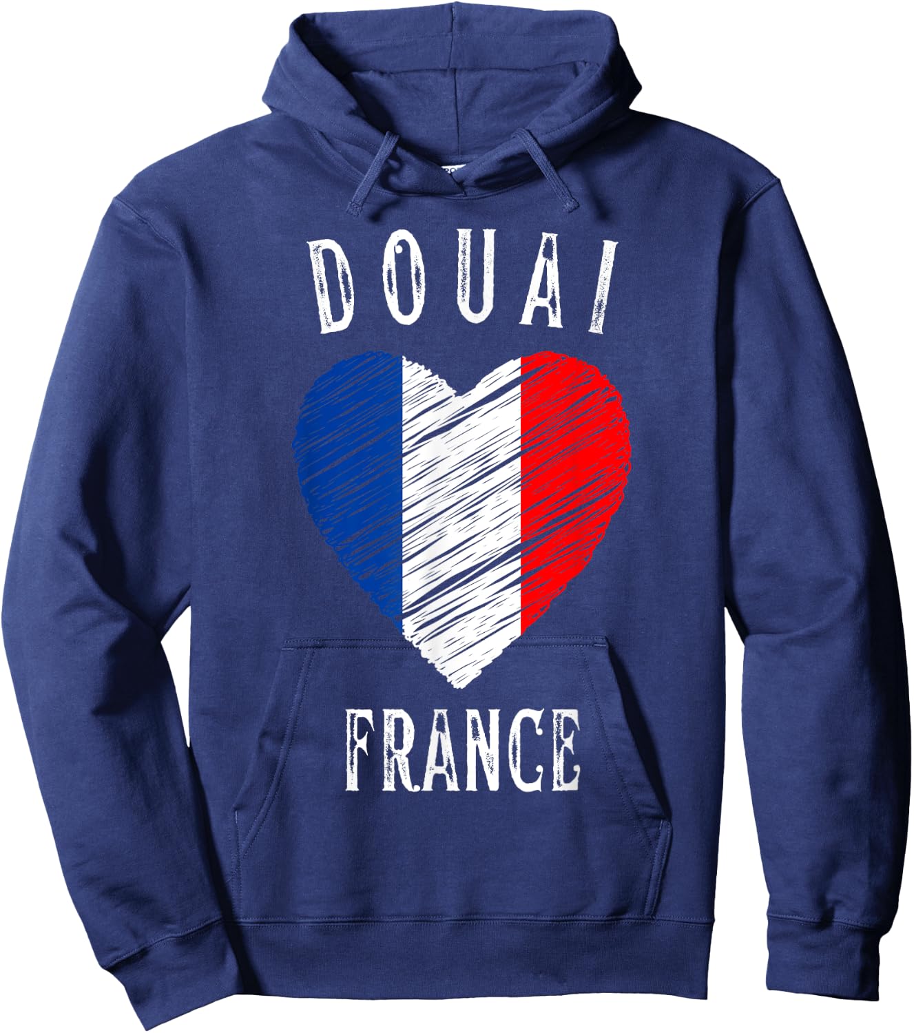 France Flag Heart Douai City Hoodie - Hoodie | Navy