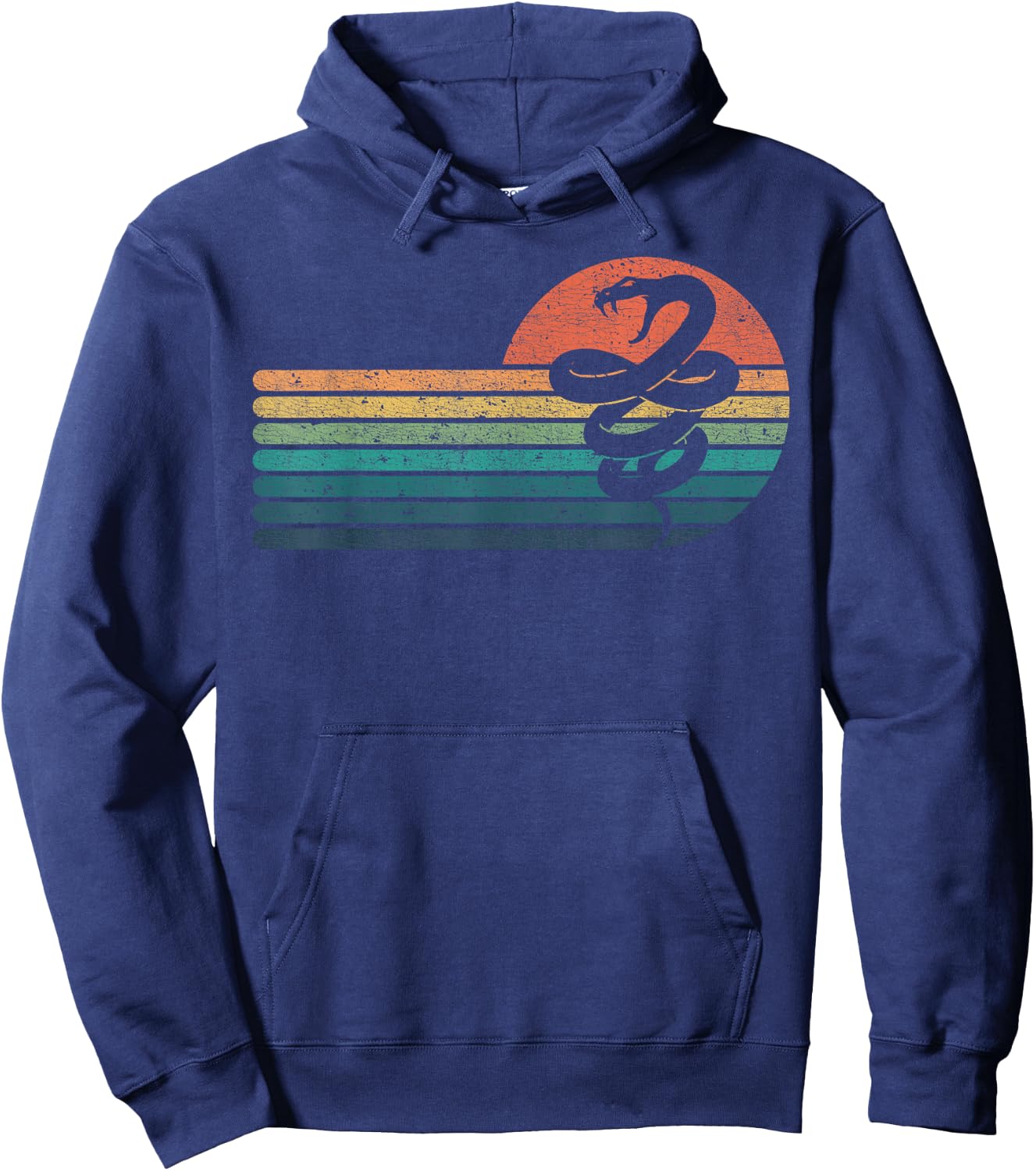 Retro Vintage Viper Sunset Serpent Viper Snake Lovers Hoodie - Hoodie | Navy