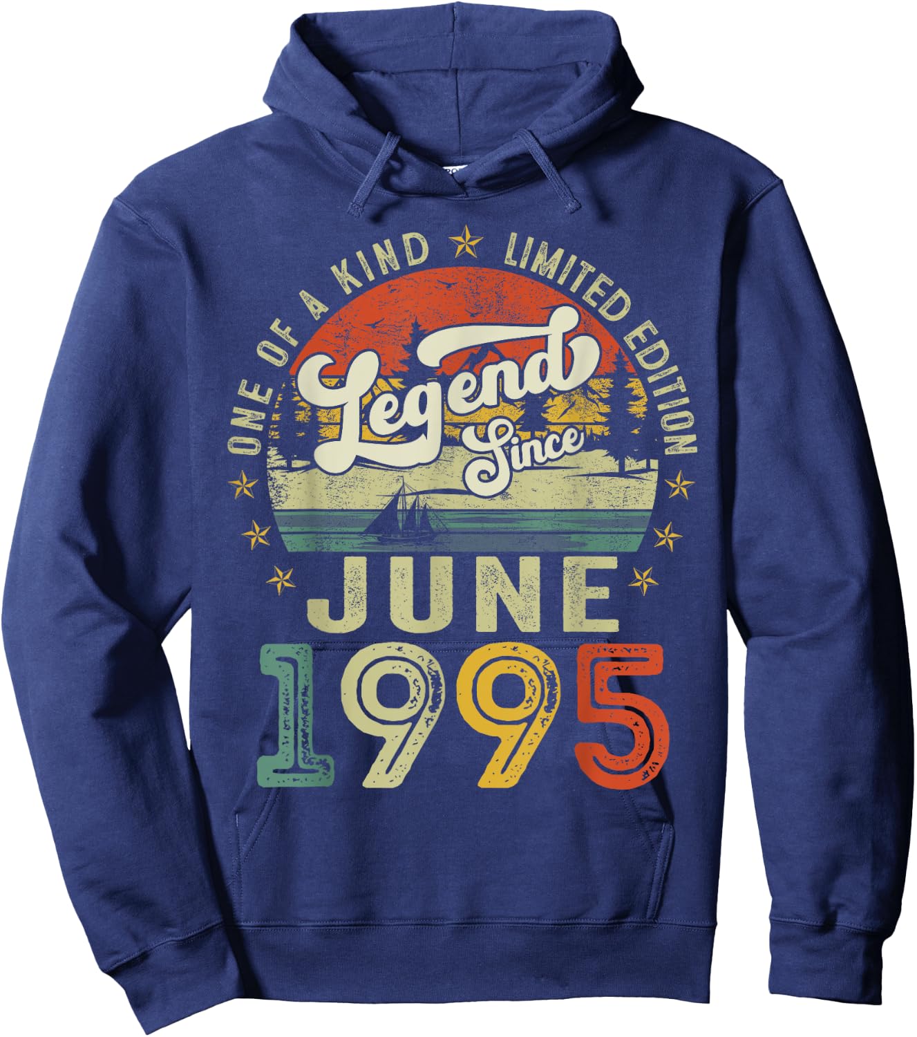Legend Since June 1995 Vintage Retro 30th Birthday Men Women Hoodie - Hoodie | Navy