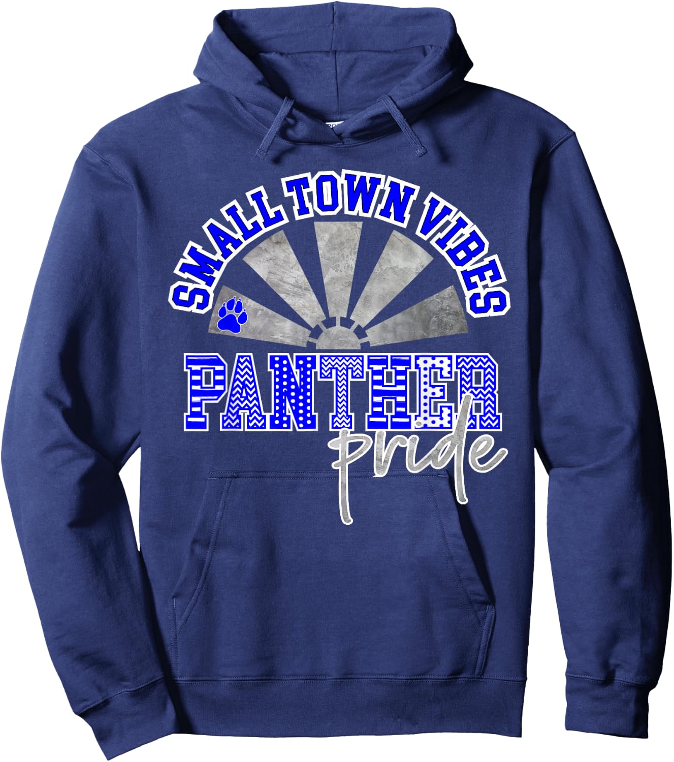 Panther Pride Blue Panthers Small Town Vibes School Spirit Hoodie - Hoodie | Navy