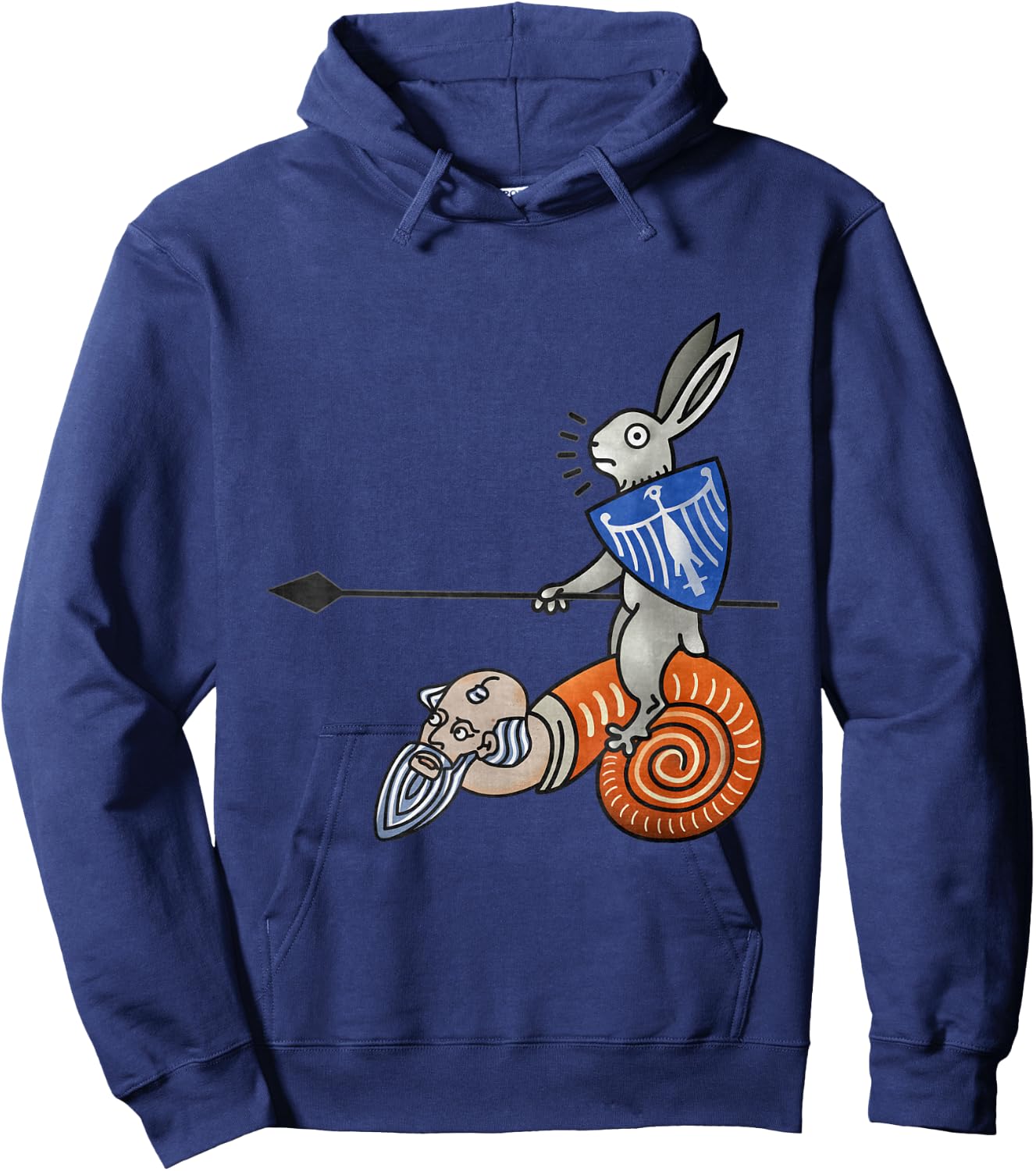Magnificent jousting rabbit Medieval Marginalia MargiKnights Hoodie - Hoodie | Navy