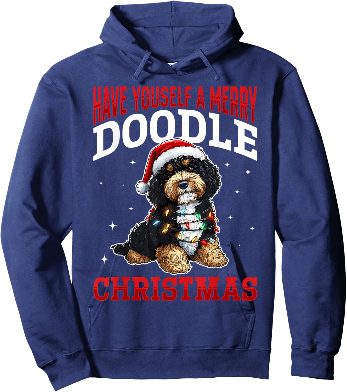Bernedoodle Christmas Dog Breed Have Yourself a Merry Doodle Men Women Kids Hoodie - Hoodie | Navy