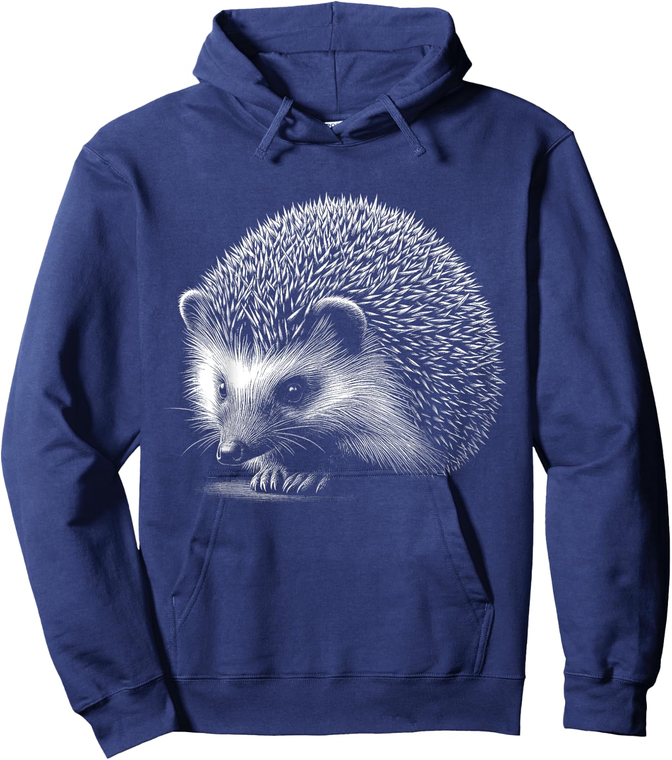 Hedgehog Lover Art , -Adults, Black, Small, Short Sleeve Hoodie - Hoodie | Navy