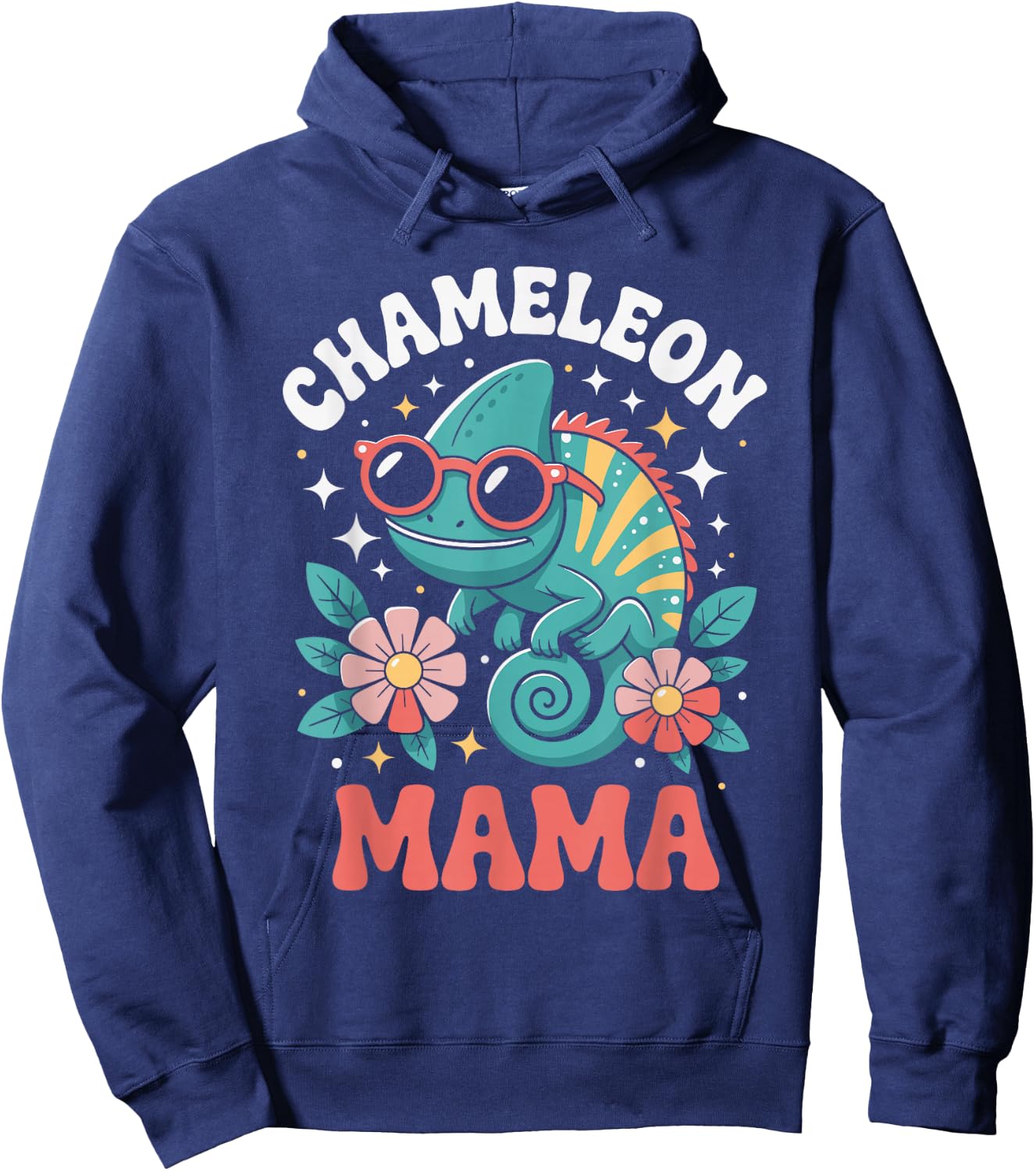Chameleon Mama Floral Vintage 60s 70s Sunglasses Hoodie - Hoodie | Navy
