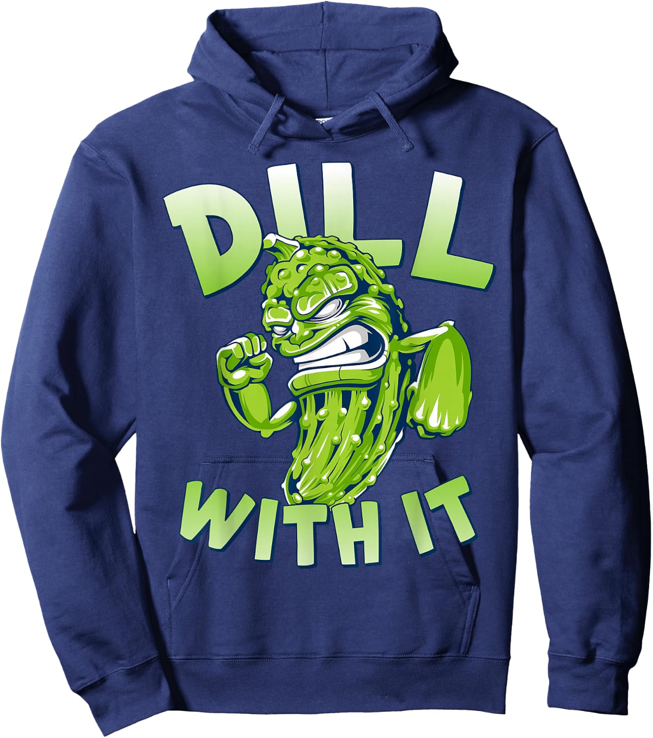 Dill With It Funny Pickle Hoodie - Hoodie | Navy