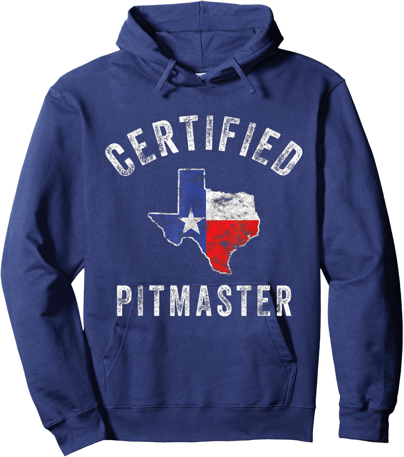 Texas Smoked Meat BBQ Pitmaster Grilling Retro Vintage Gift Hoodie - Hoodie | Navy