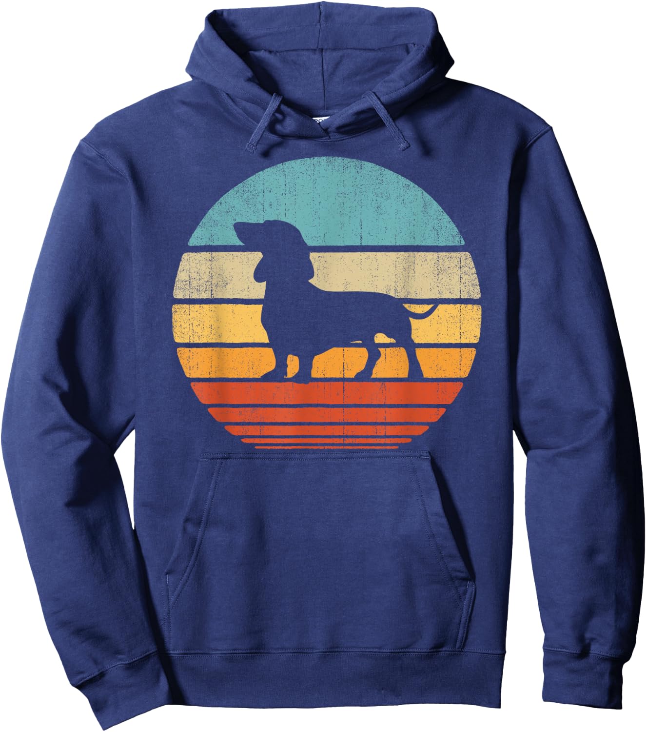 Dachshund Retro Vintage 60s 70s Sunset Wiener Dog Lovers Men Hoodie - Hoodie | Navy