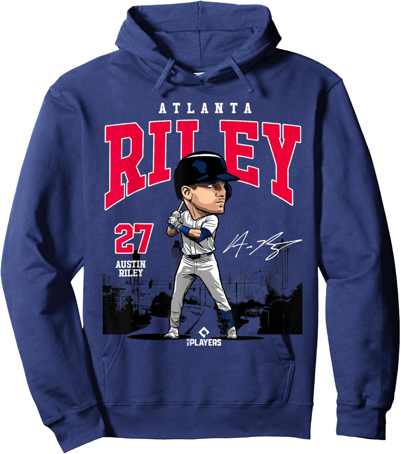 Austin Riley | Atlanta Baseball MLB Players | MLBRIL4048 Hoodie - Hoodie | Navy
