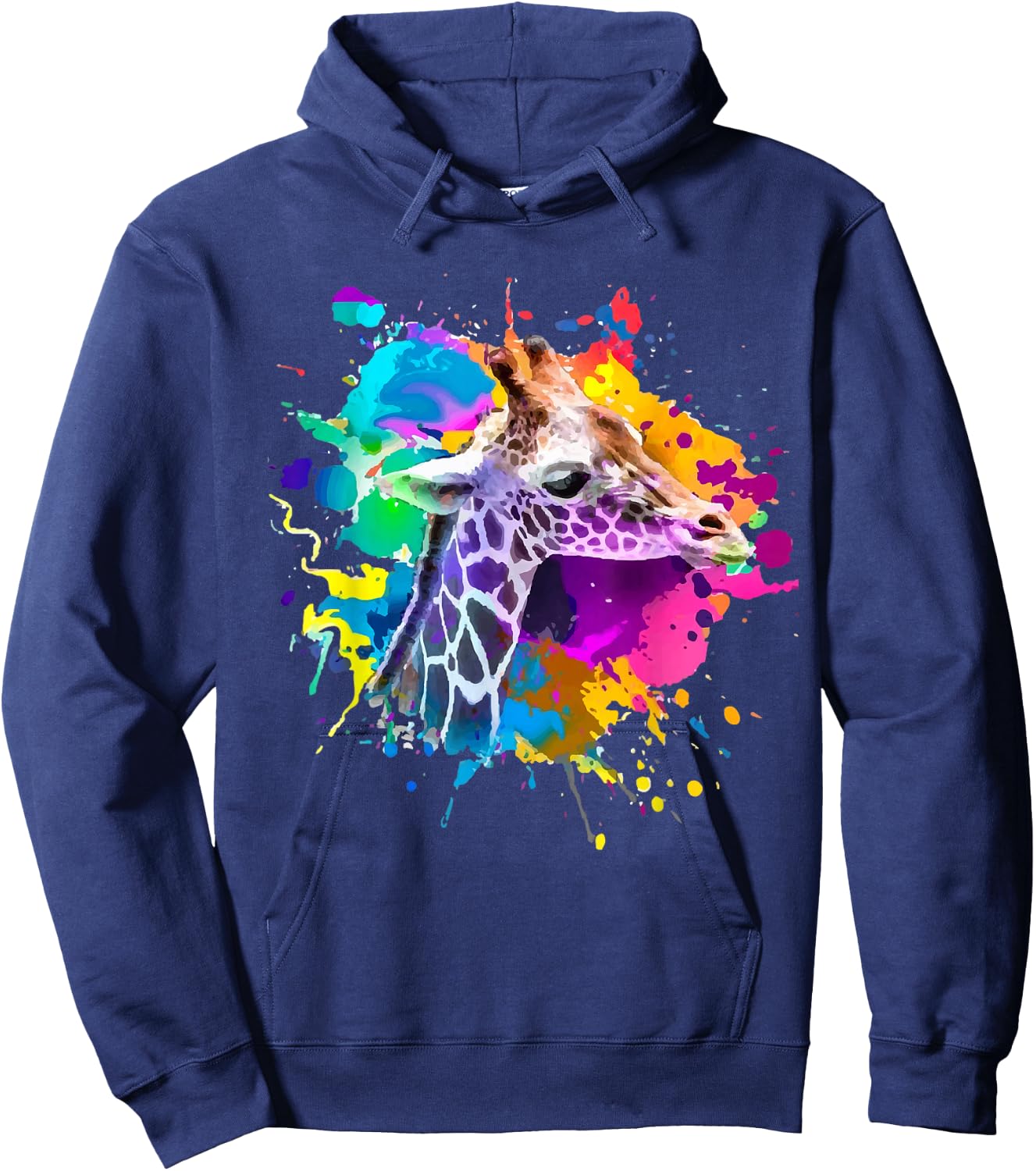 Colorful Giraffe Graphic Cute Giraffe cool Animal lover Hoodie - Hoodie | Navy