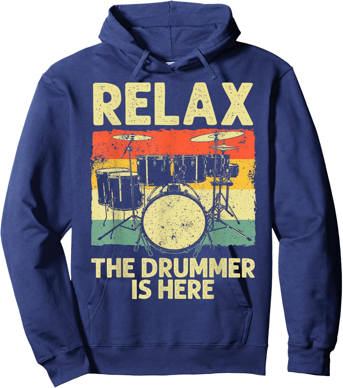 Funny Drumming Art Women Drumline Drum Set Drummer Hoodie - Hoodie | Navy