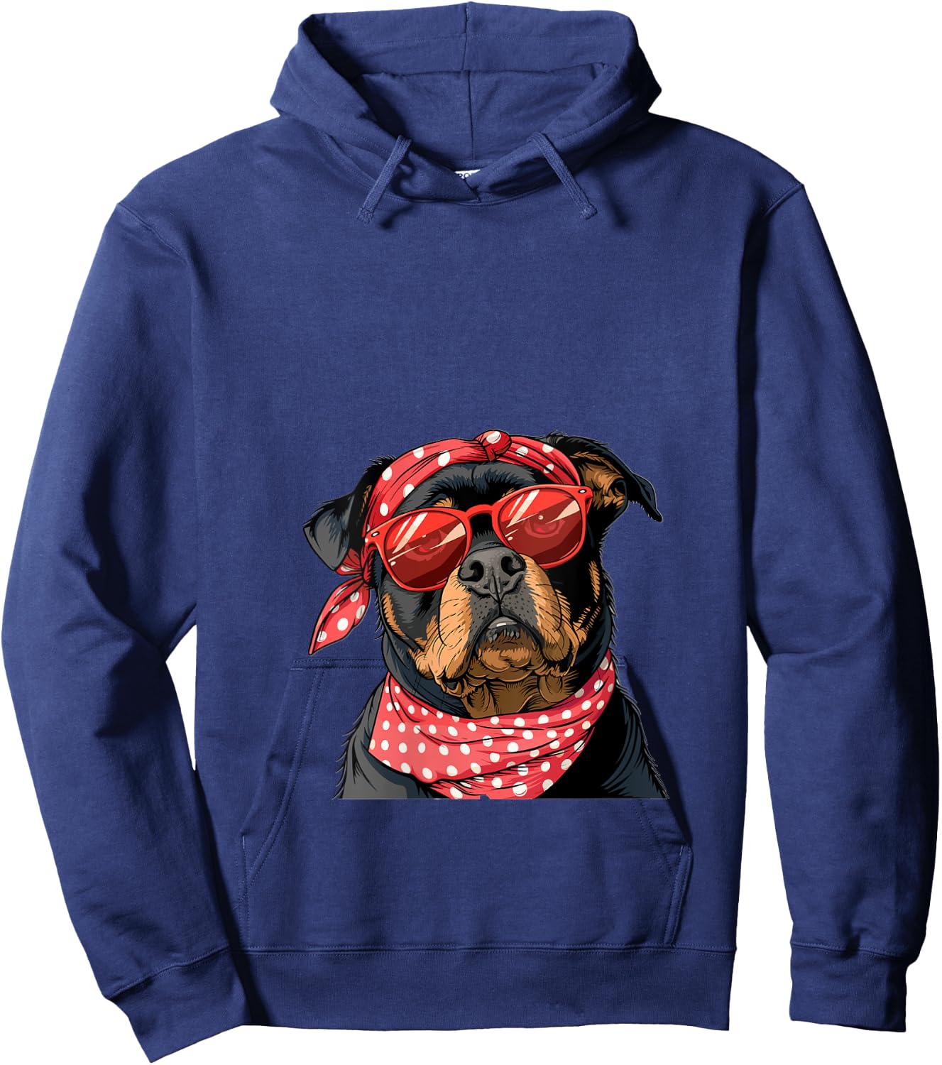 Rottweiler Rottie Dog Mom Bandana Mothers Day Graphic V-Neck Hoodie - Hoodie | Navy