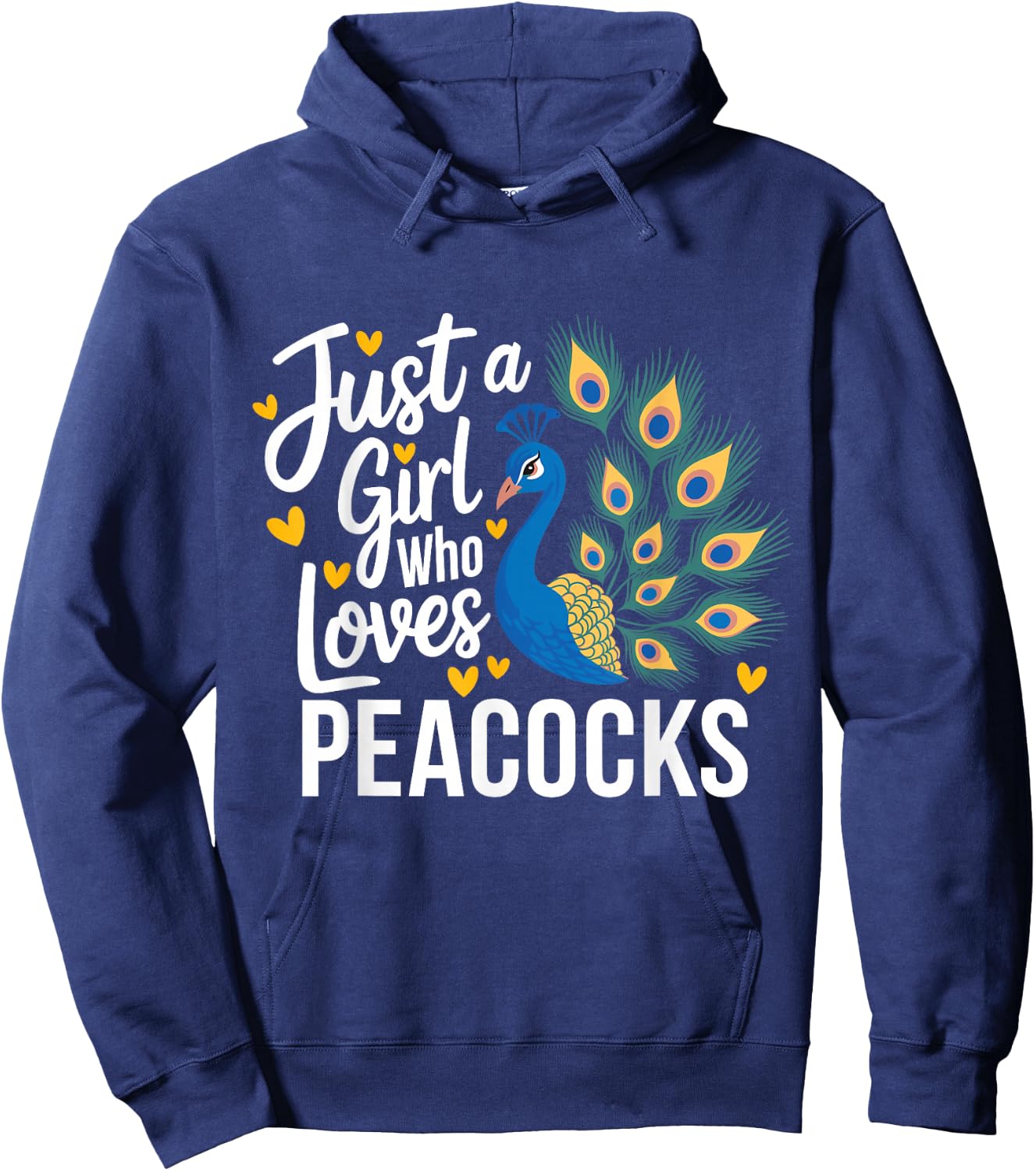 Funny Just A Girl Who Loves Peacocks Hoodie - Hoodie | Navy