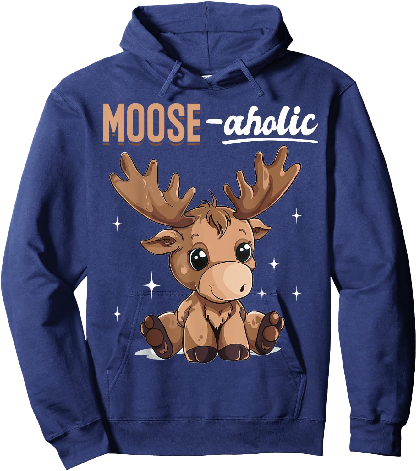 Funny Moose Animal Moose-aholic Hoodie - Hoodie | Navy