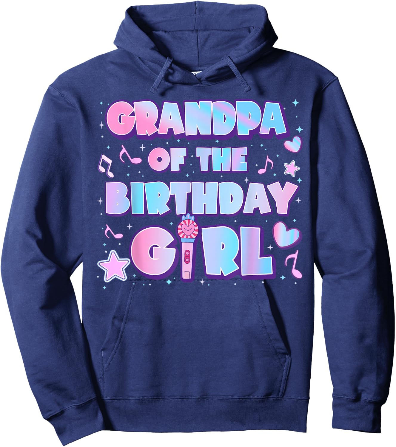 Music Lover Family Bday Party Grandpa of The Birthday Girl Hoodie - Hoodie | Navy